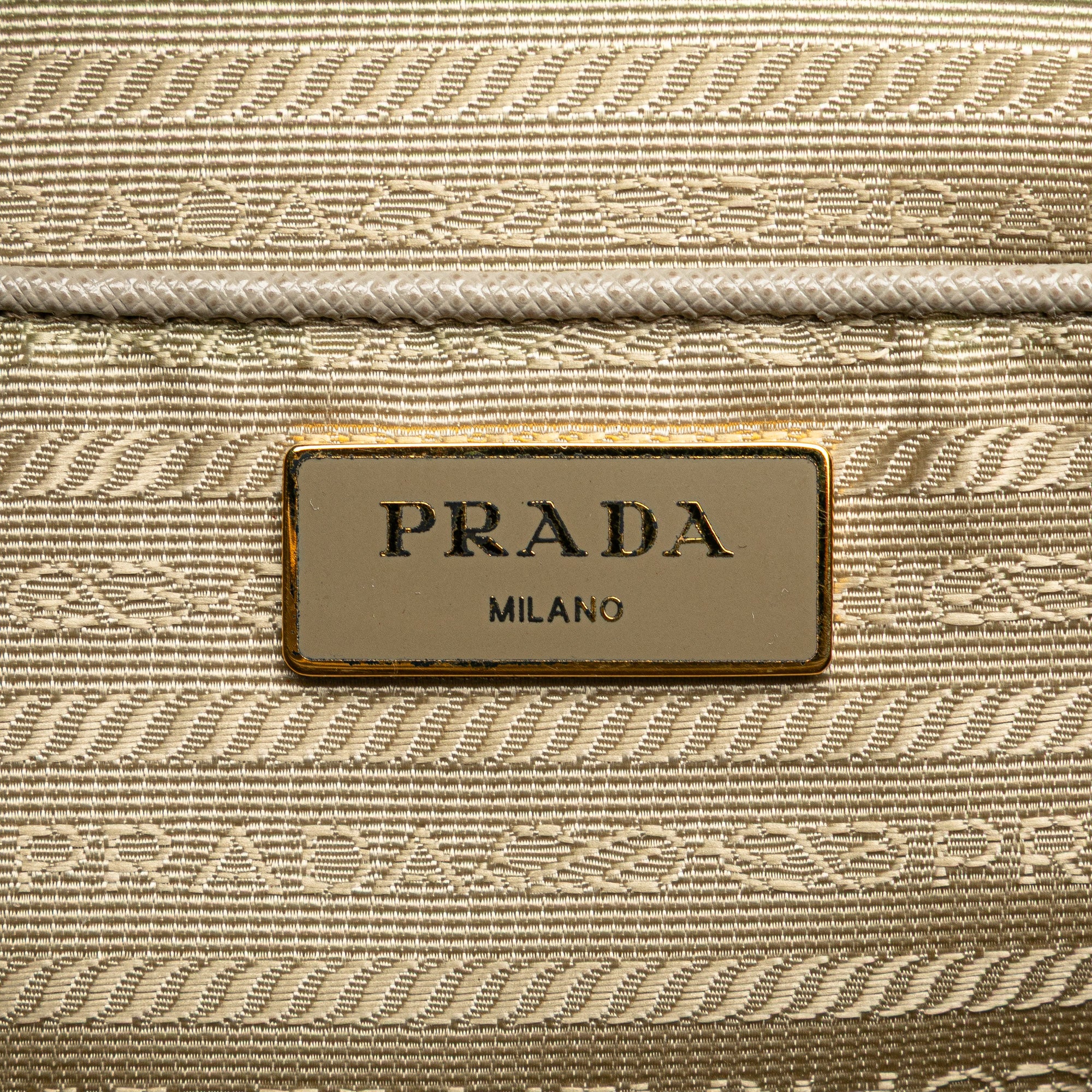 Prada | Pre-Owned Medium Saffiano Lux Galleria Double Zip Satchel | Gray/Light Gray - Image 6