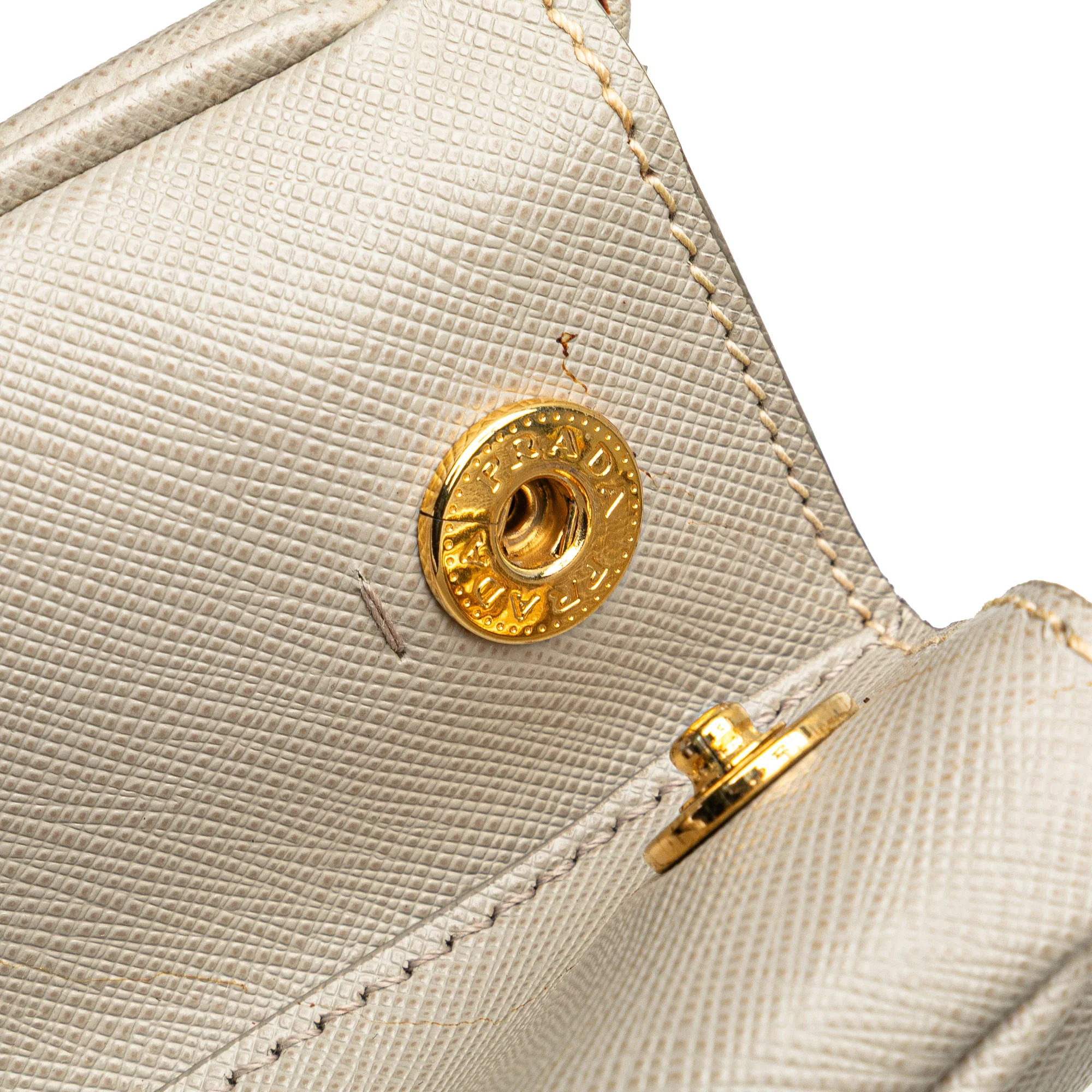 Prada | Pre-Owned Medium Saffiano Lux Galleria Double Zip Satchel | Gray/Light Gray - Image 9