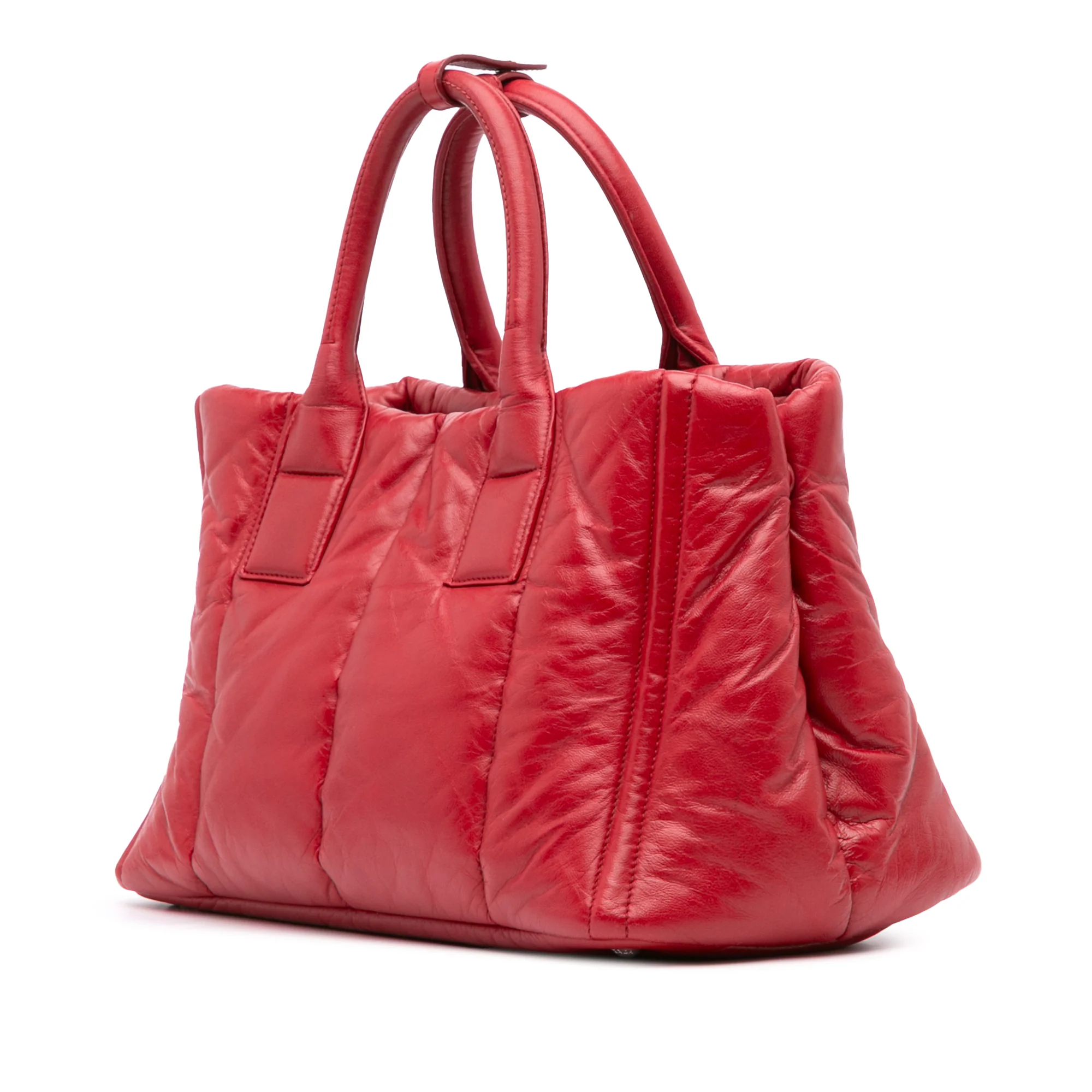 Prada | Pre-Owned Nappa Bomber Satchel | Red - Image 3