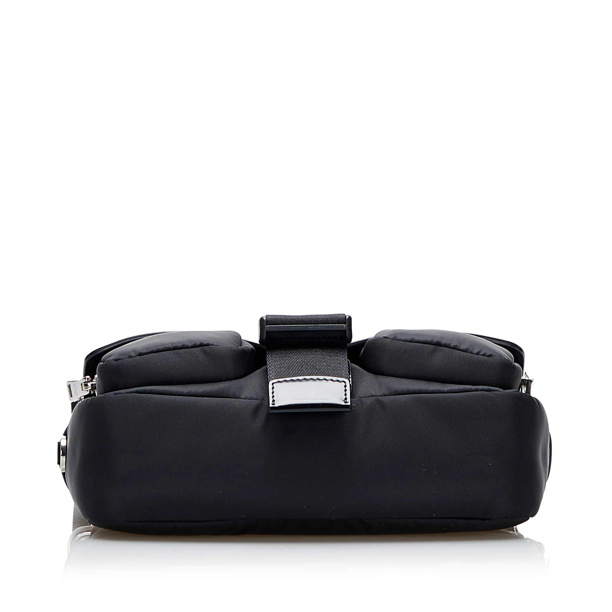 Prada | Pre-Owned Re-Nylon & Spazzolato Pocket Crossbody | Black - Image 14