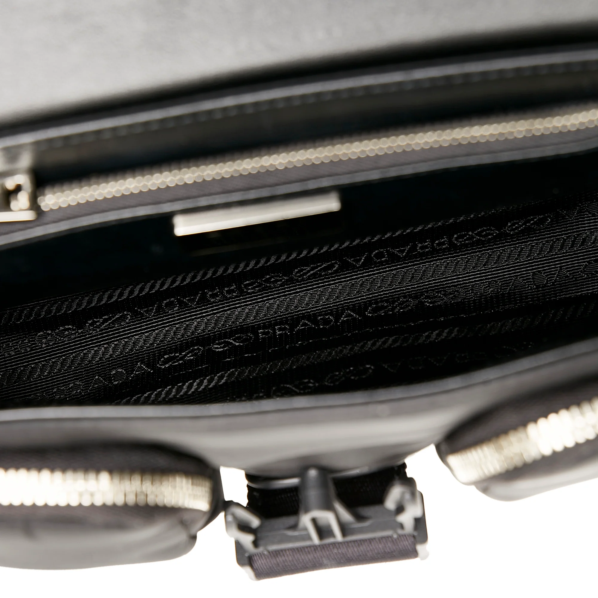 Prada | Pre-Owned Re-Nylon & Spazzolato Pocket Crossbody | Black - Image 15