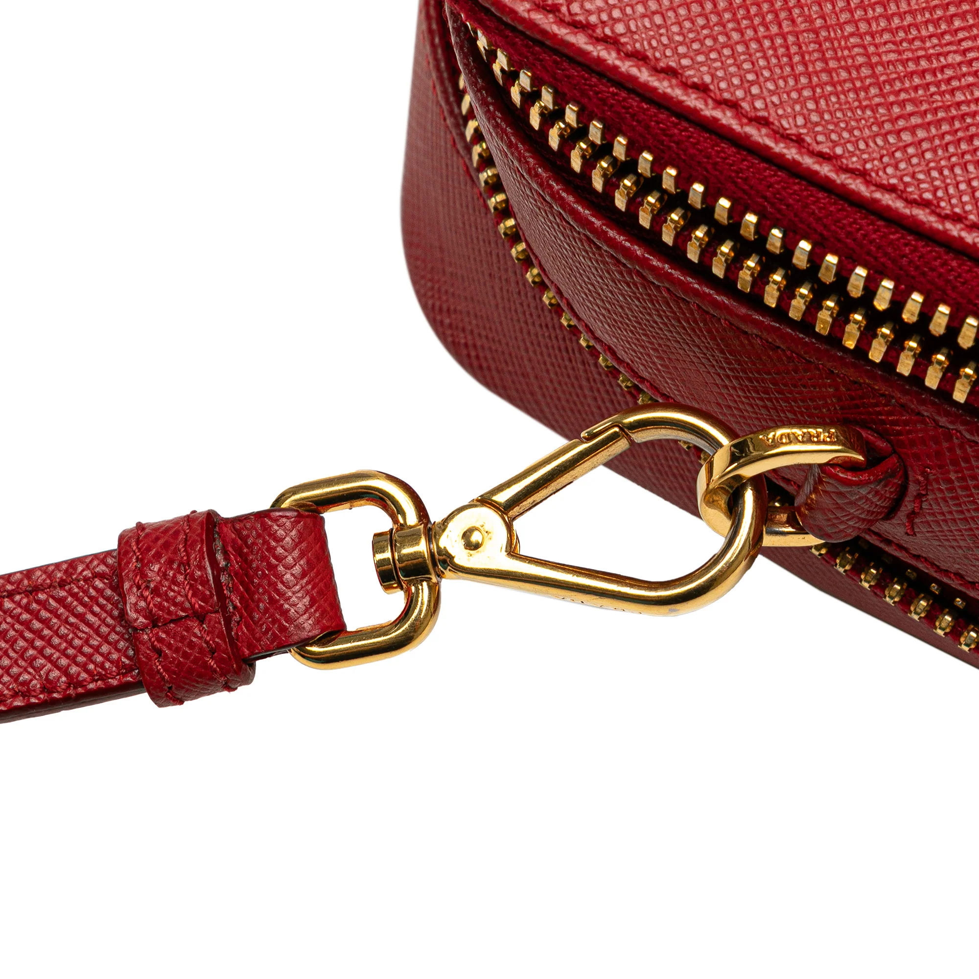 Prada | Pre-Owned Saffiano Double Zip Crossbody | Red - Image 2