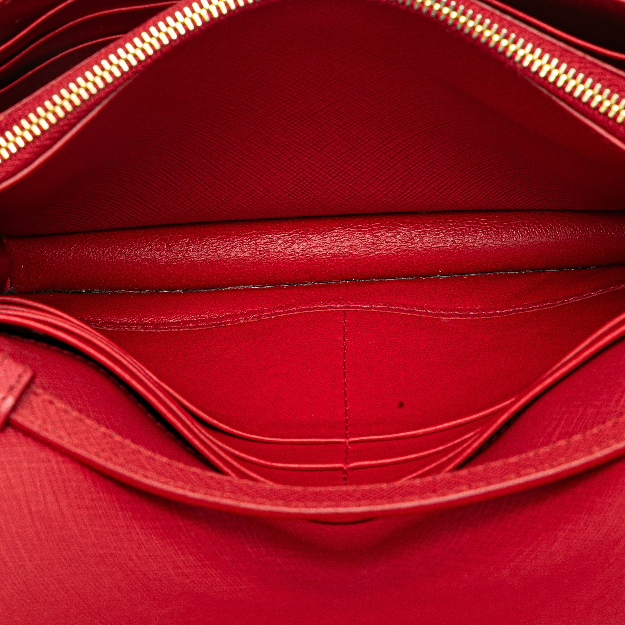 Prada | Pre-Owned Saffiano Lux Bow Wallet On Strap | Red - Image 12