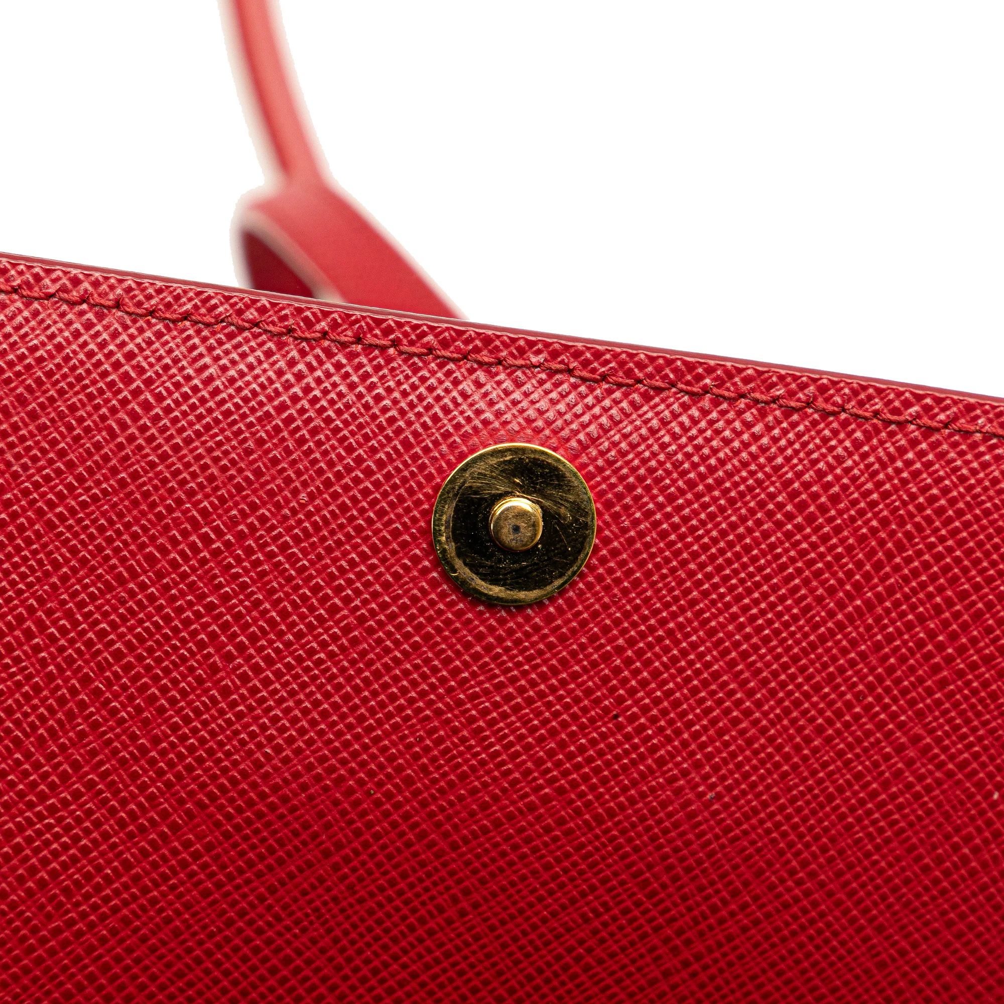 Prada | Pre-Owned Saffiano Lux Bow Wallet On Strap | Red - Image 5