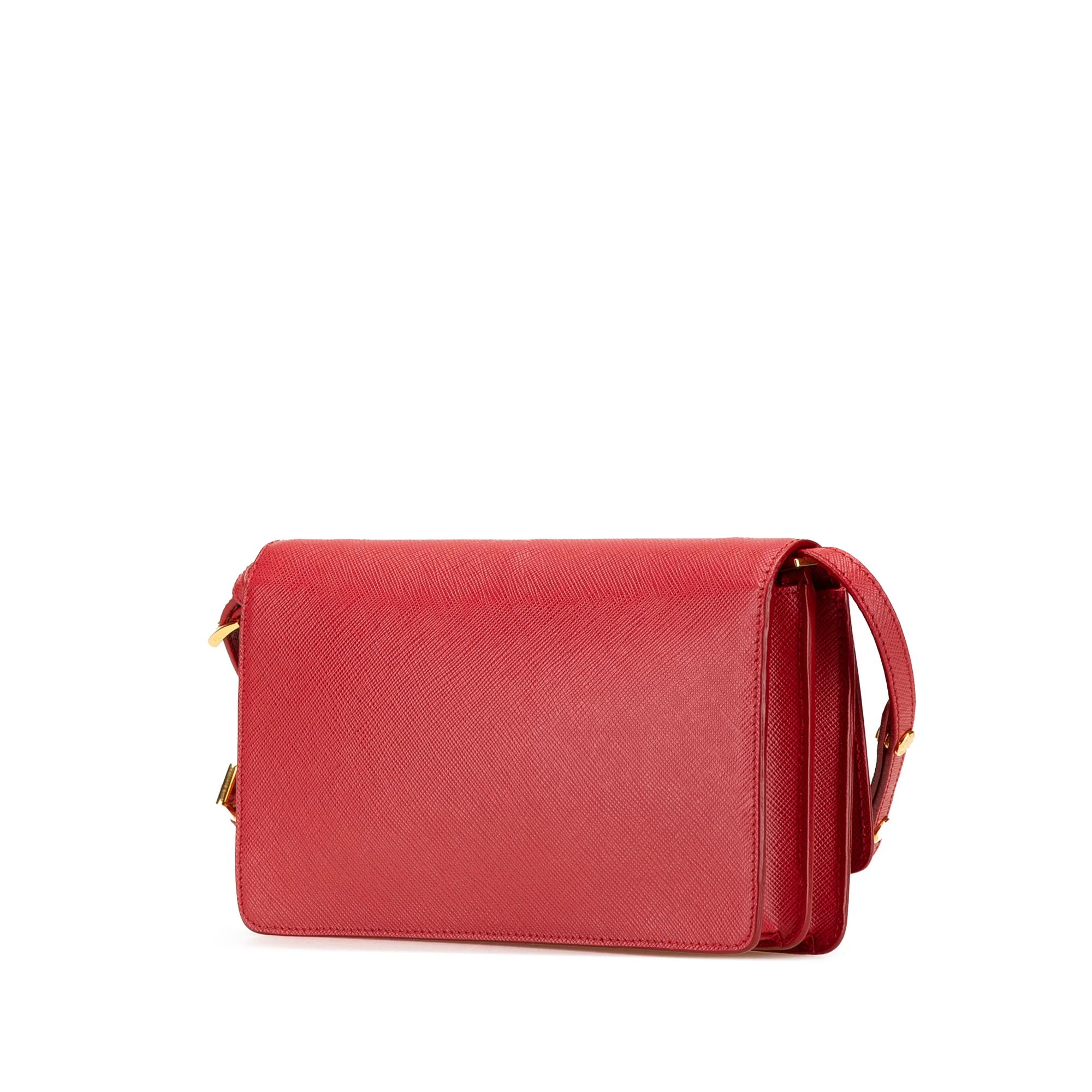 Prada | Pre-Owned Saffiano Lux Bow Wallet On Strap | Red - Image 9