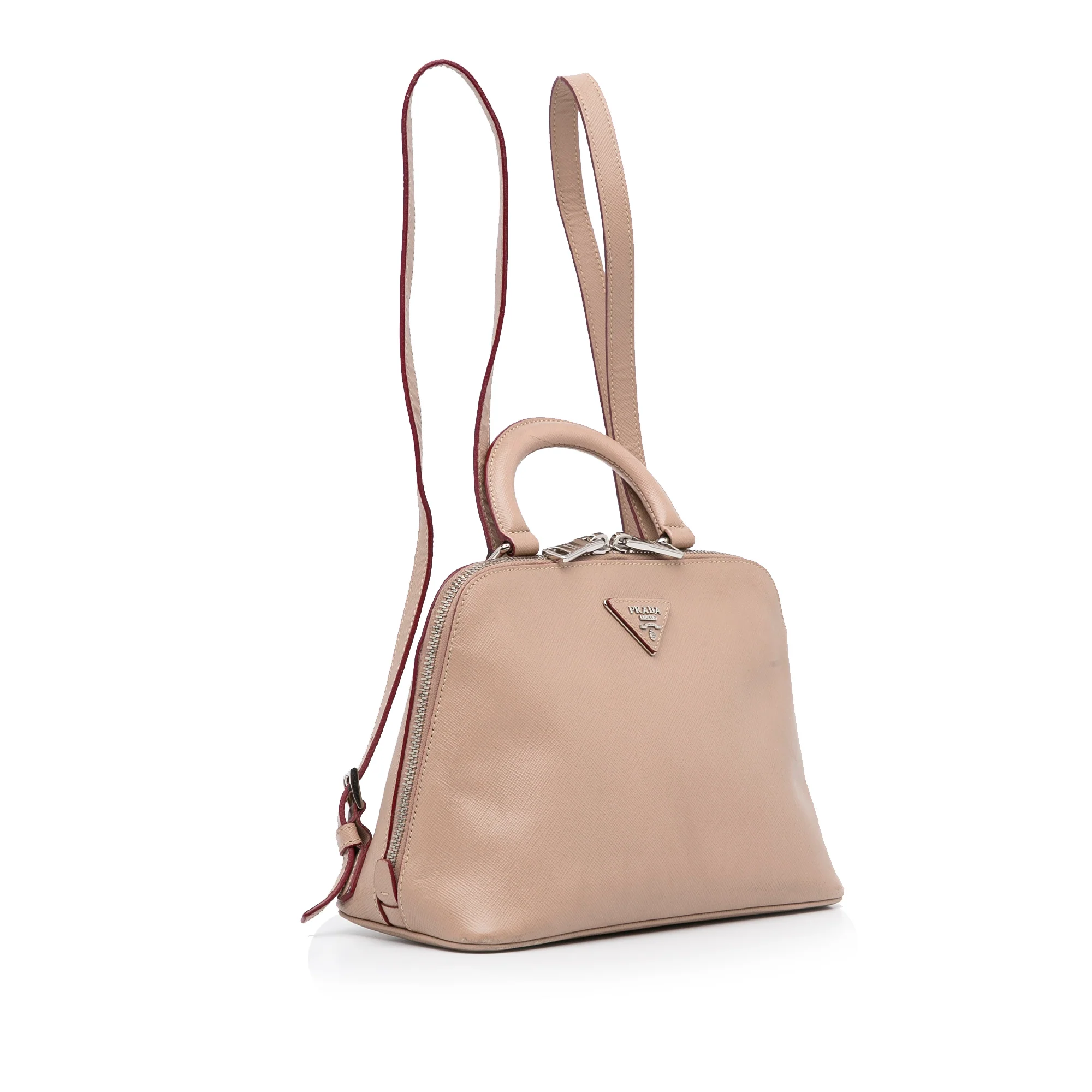 Prada | Pre-Owned Saffiano Lux Promenade Backpack | Brown/Nude - Image 3