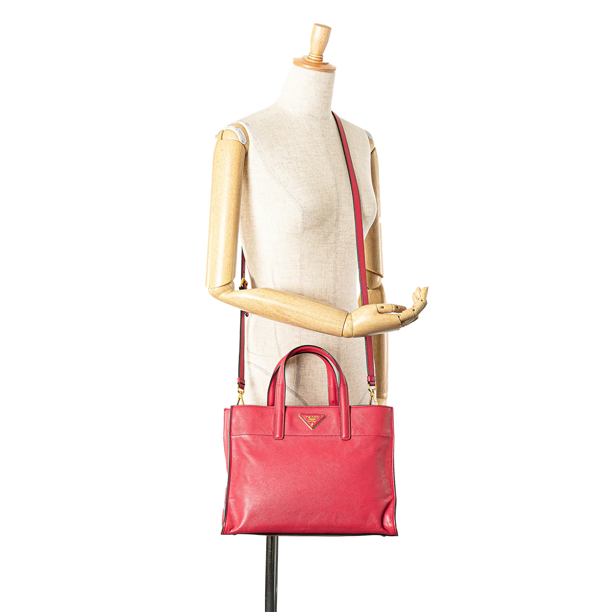 Prada | Pre-Owned Saffiano Soft Triple Pocket Tote | Pink - Image 6