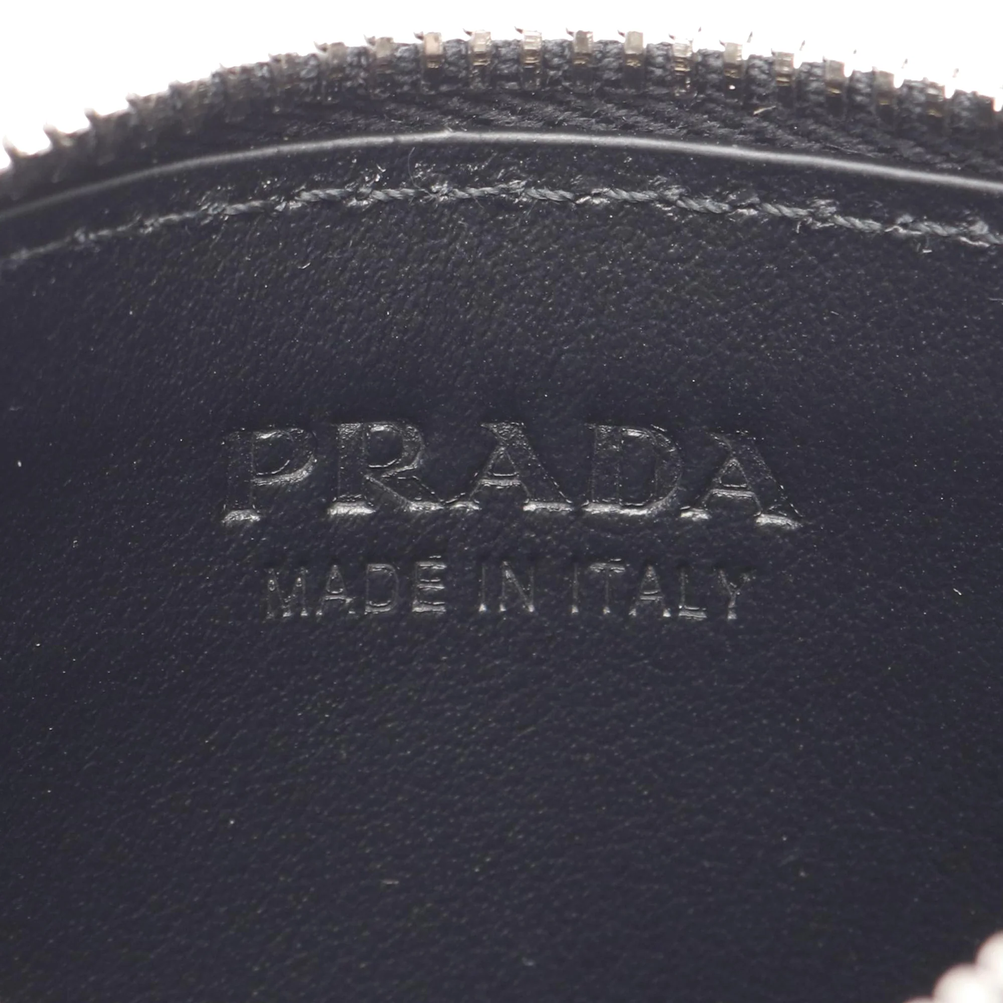 Prada | Pre-Owned Saffiano Triangle Logo Coin Pouch | Black - Image 4