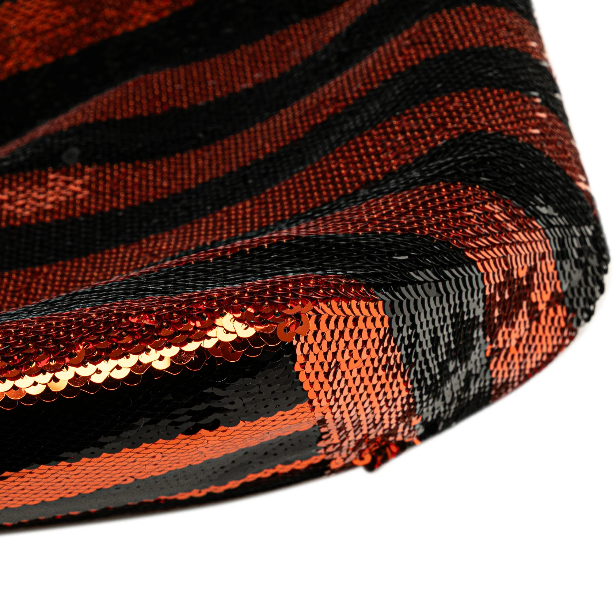 Prada | Pre-Owned Satin Sequin Stripes Tote | Orange - Image 14