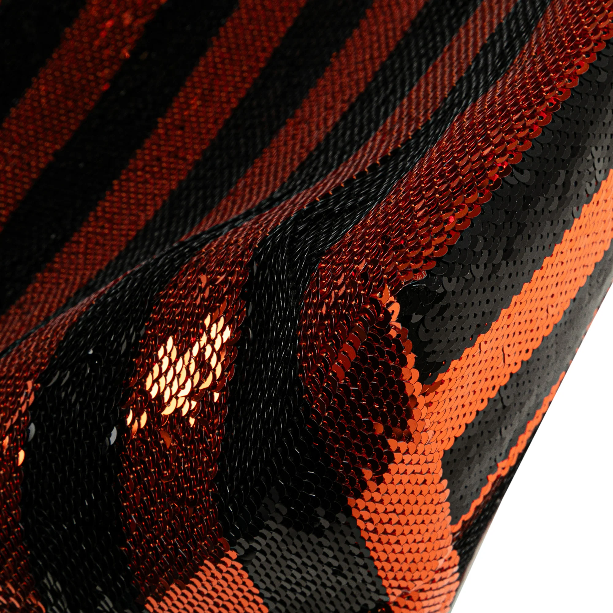 Prada | Pre-Owned Satin Sequin Stripes Tote | Orange - Image 2