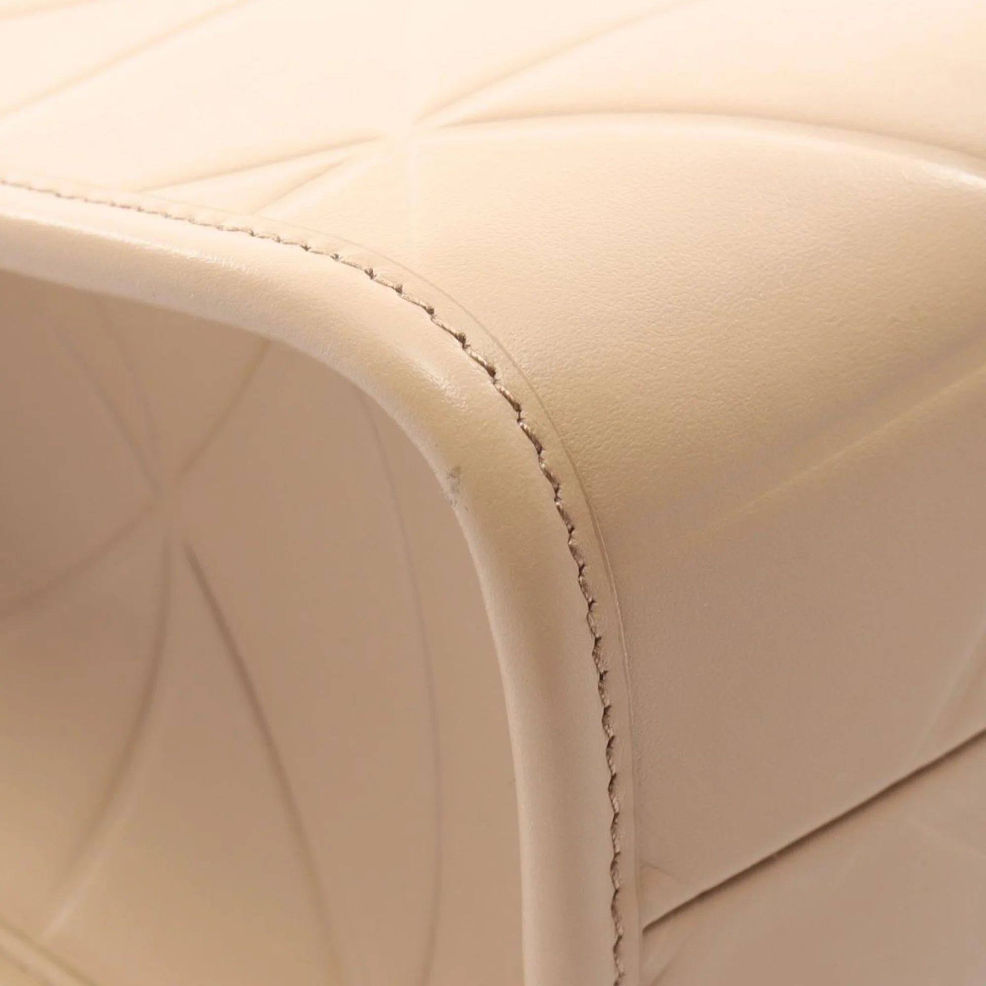 Prada | Pre-Owned Small Soft Calf Symbole Satchel | Beige - Image 5