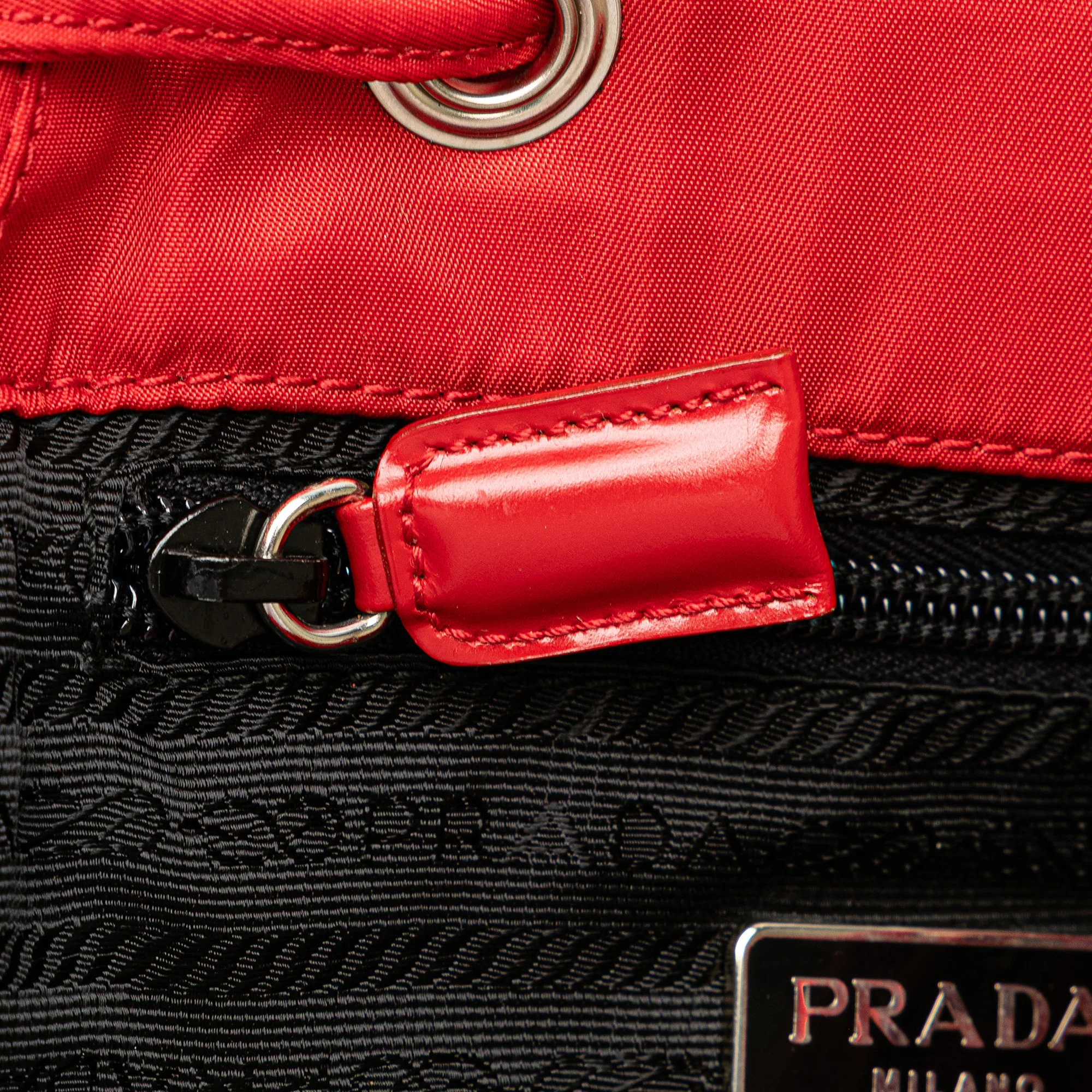 Prada | Pre-Owned Tessuto Backpack | Red - Image 11