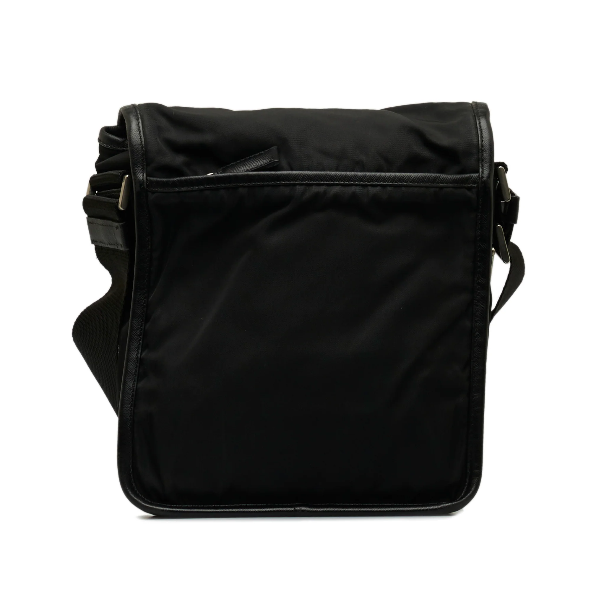 Prada | Pre-Owned Tessuto Buckle Messenger Bag - II | Black - Image 3