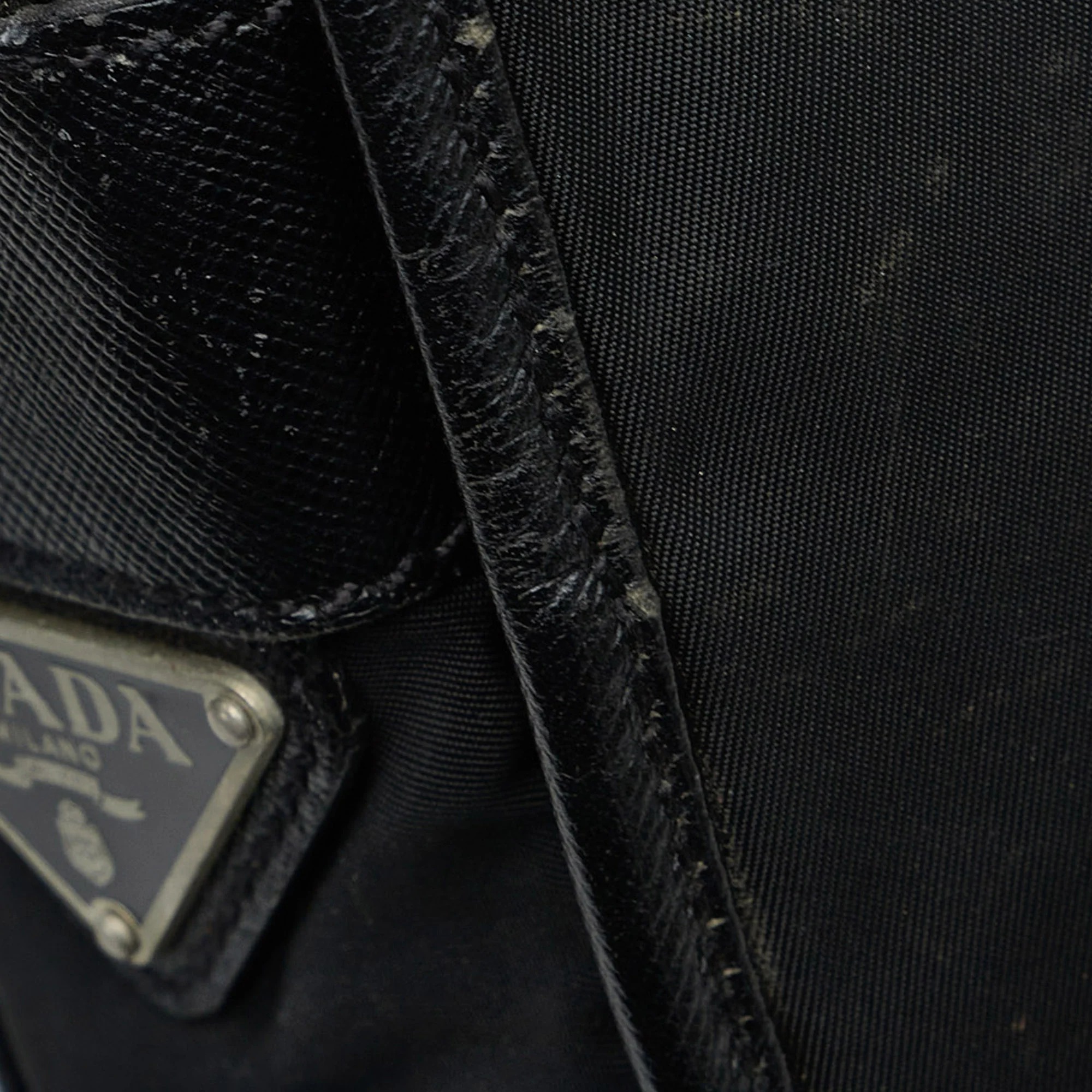 Prada | Pre-Owned Tessuto Buckle Messenger Bag - III | Black - Image 10