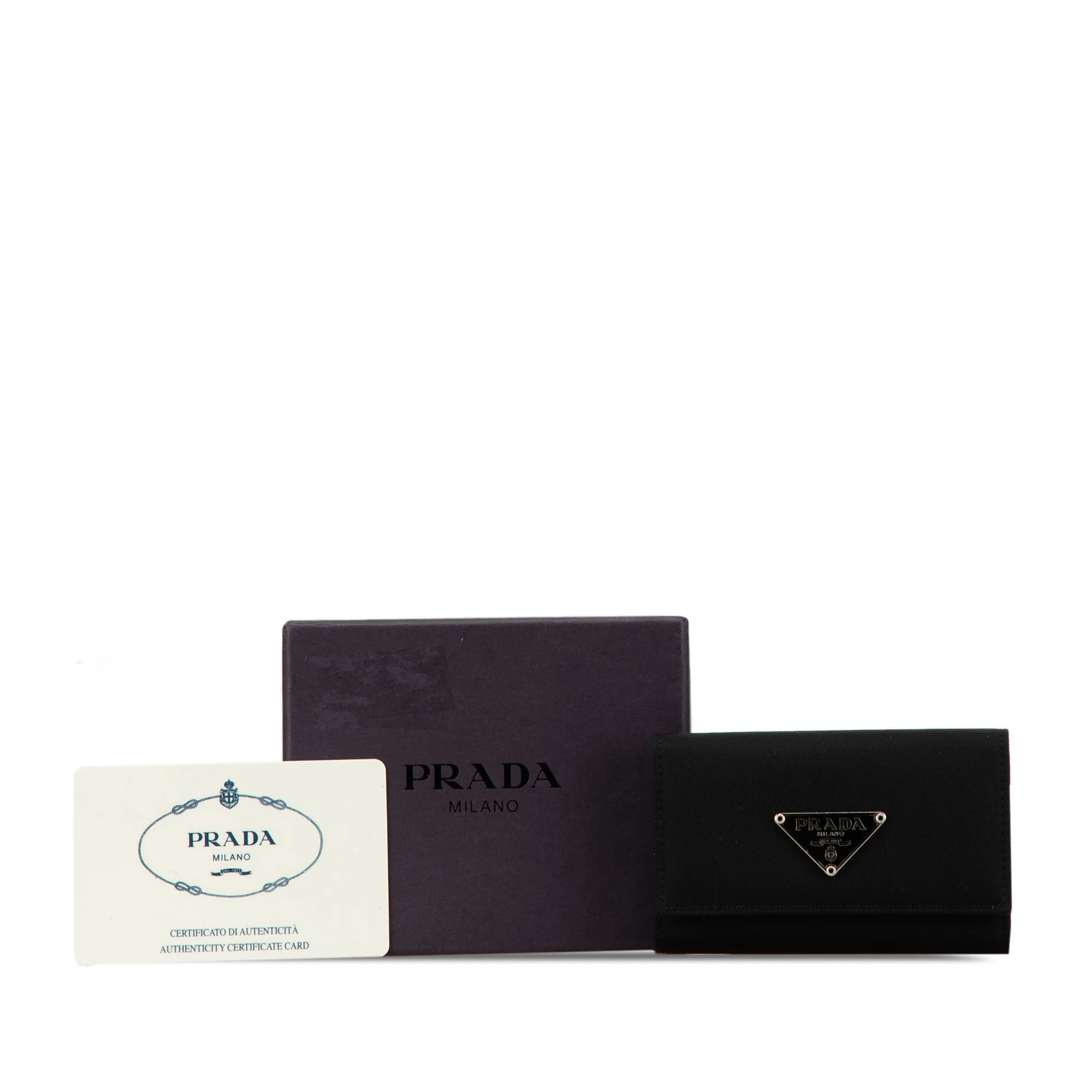 Prada | Pre-Owned Tessuto Key Holder | Black - Image 2