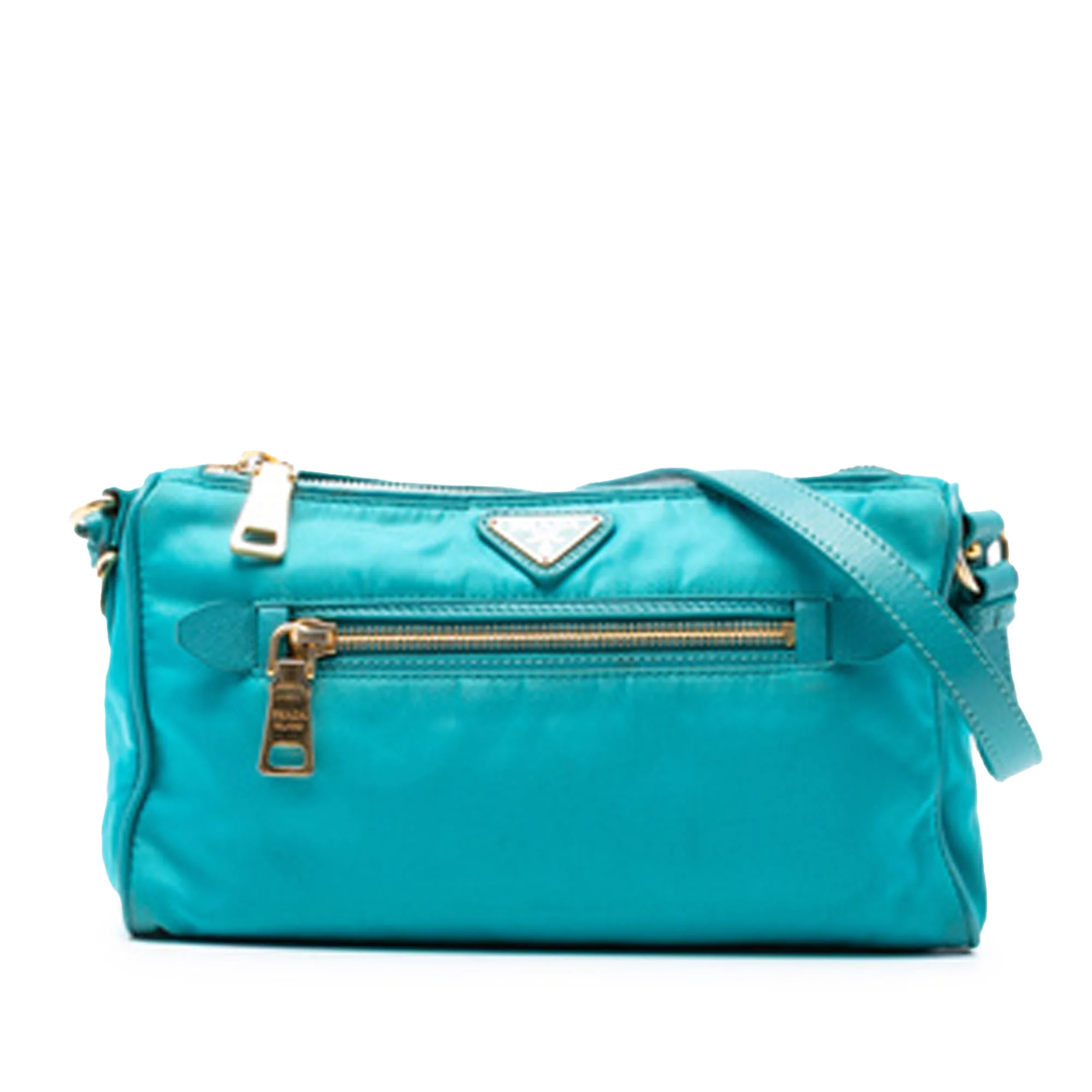 Prada | Pre-Owned Tessuto Shoulder Bag | Blue/Turquoise