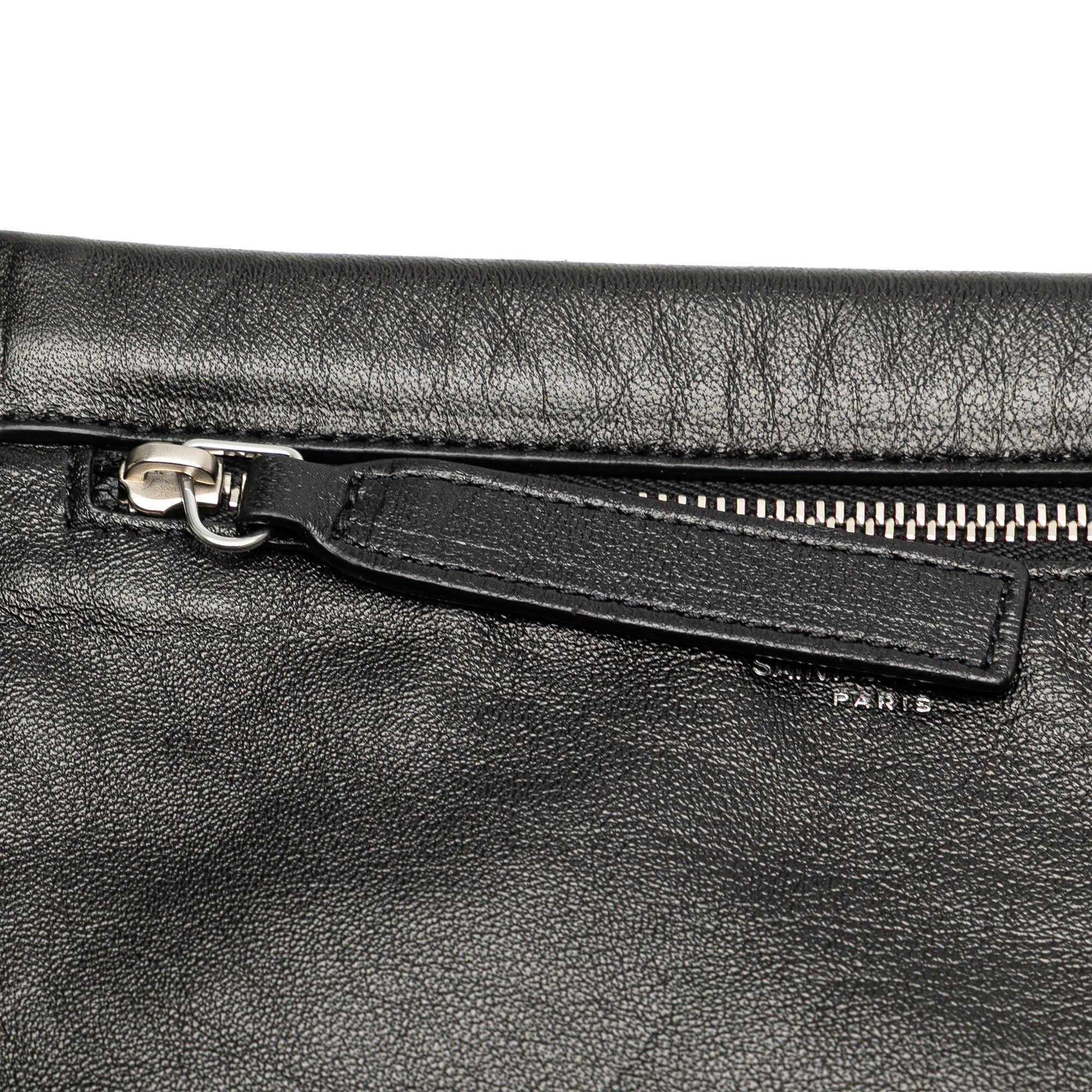Saint Laurent | Pre-Owned Antiqued Lambskin Sid Flat Crossbody | Black - Image 11