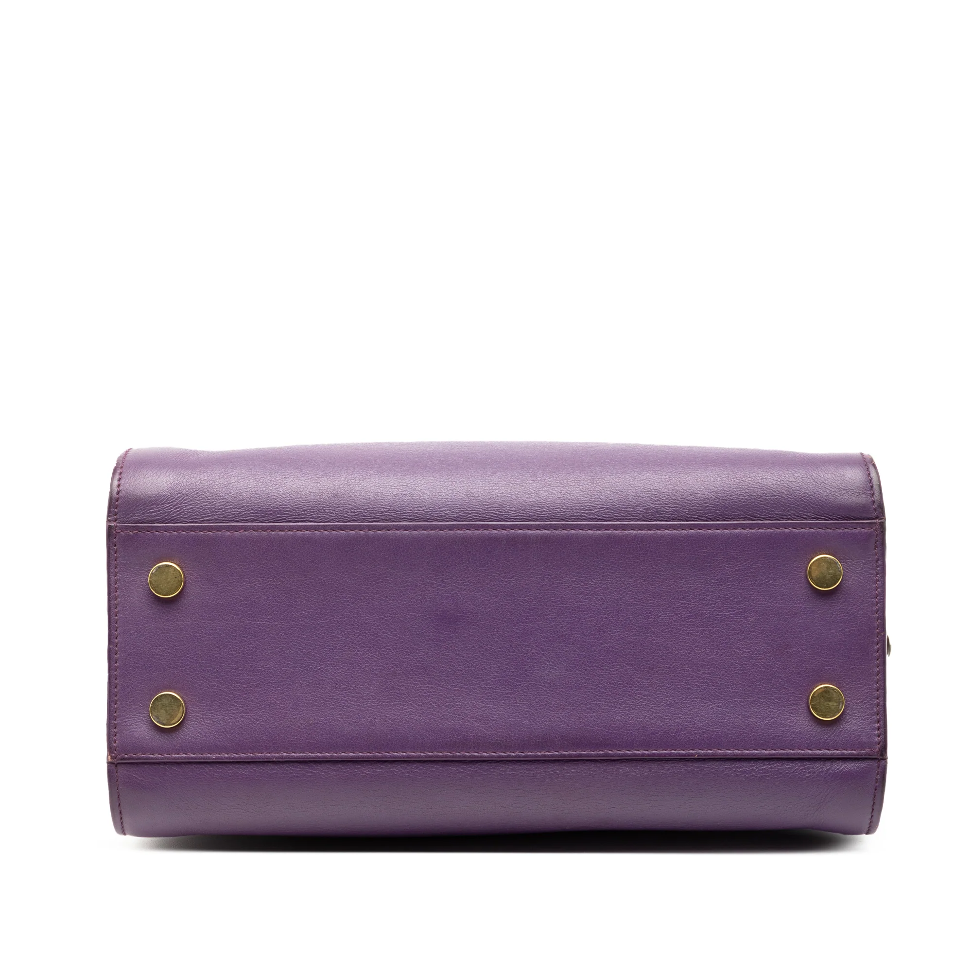 Saint Laurent | Pre-Owned Baby Leather Monogram Cabas Satchel | Purple - Image 3