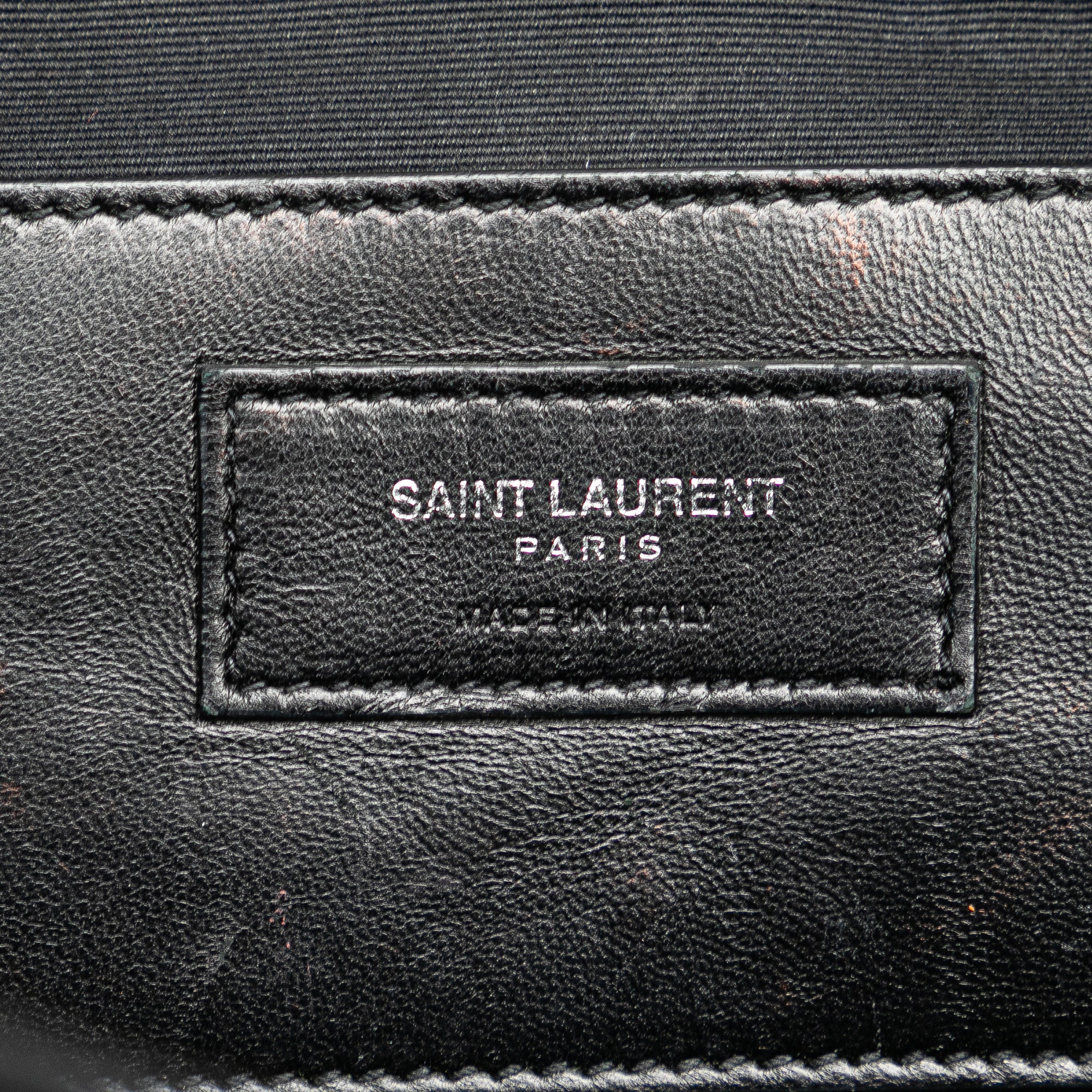 Saint Laurent | Pre-Owned Medium Monogram Heart Patchwork Chain Wallet | Black - Image 8