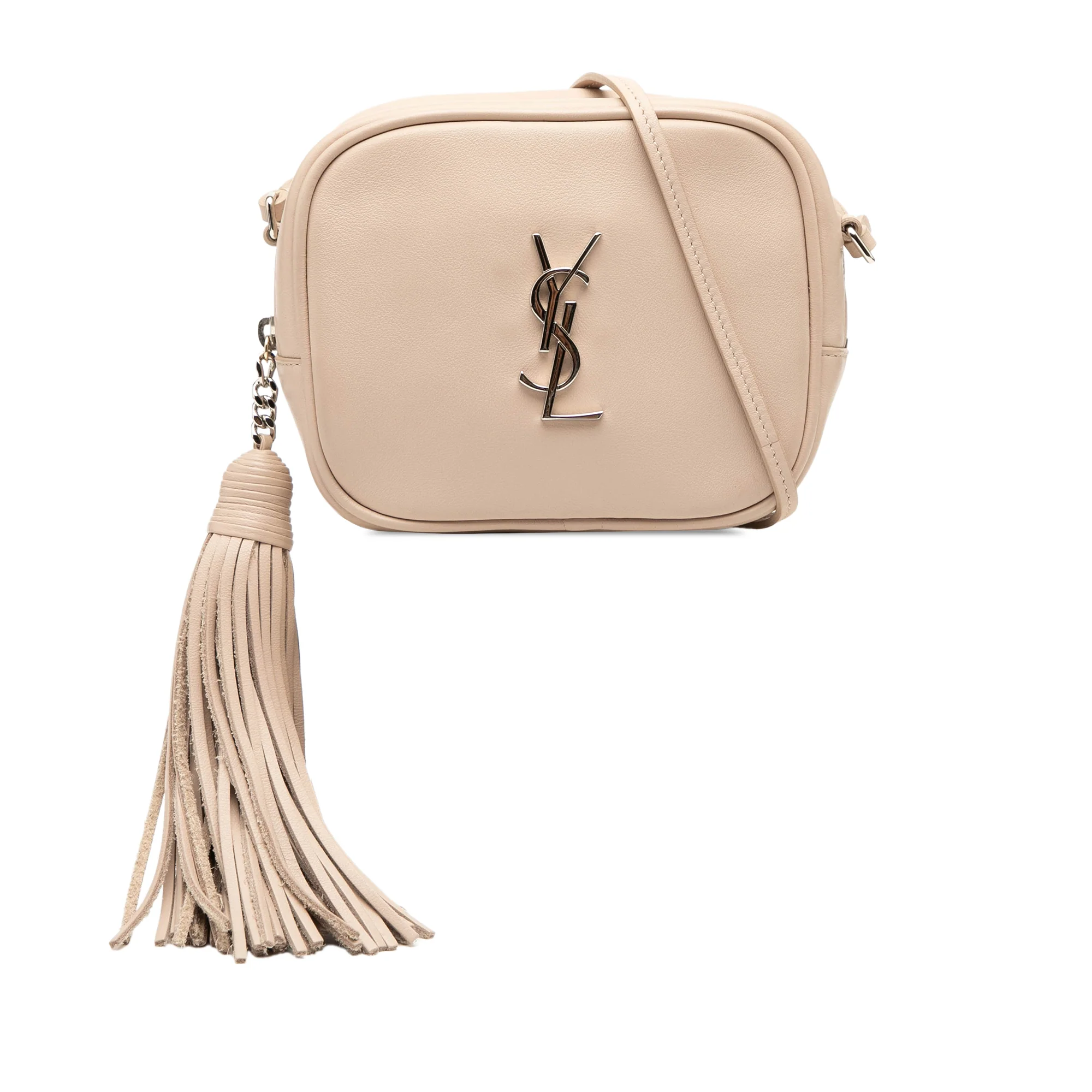 Saint Laurent | Pre-Owned Nappa Monogram Blogger Bag | Brown/Nude