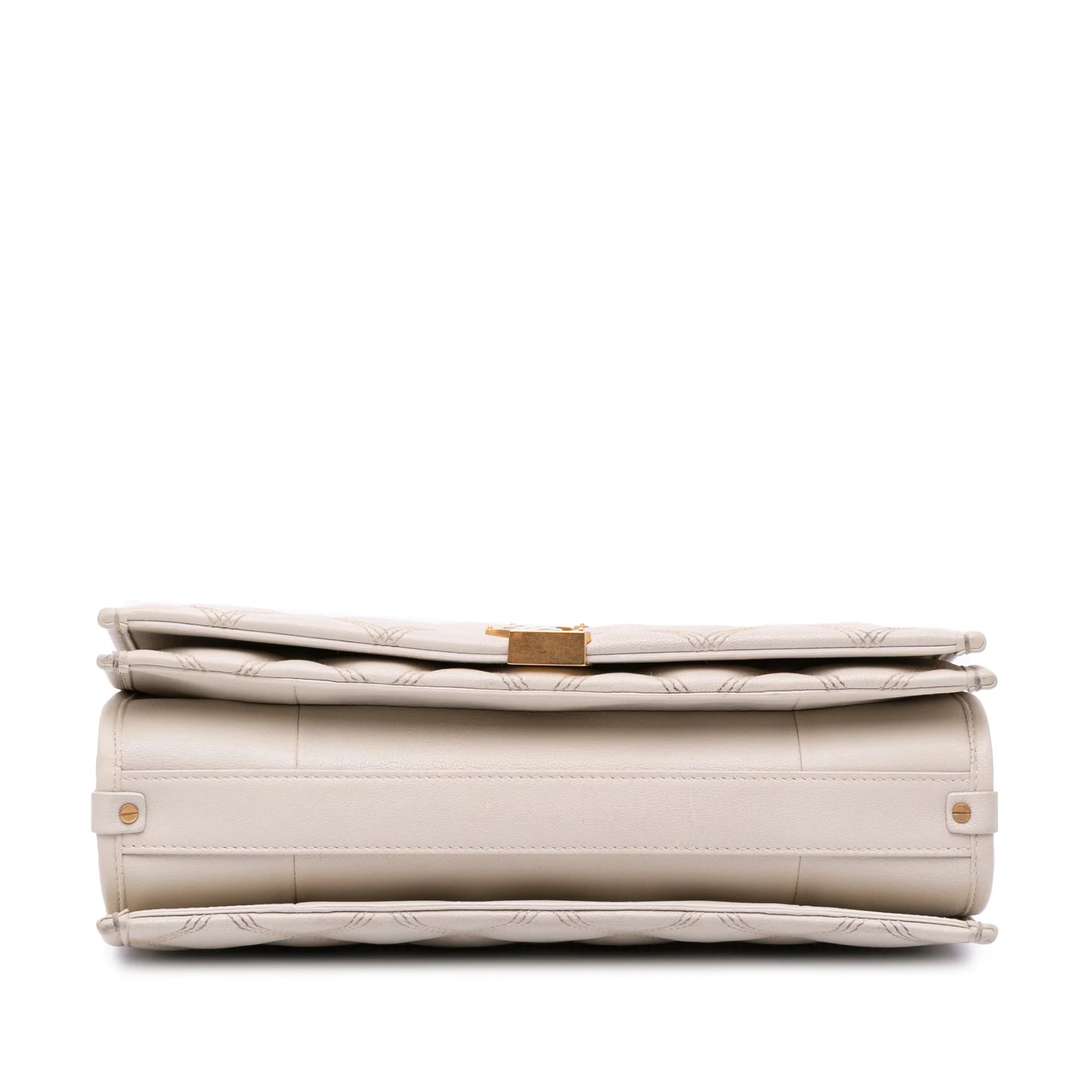 Saint Laurent | Pre-Owned Small Quilted Lambskin Becky Chain Shoulder Bag | White/Ivory - Image 6