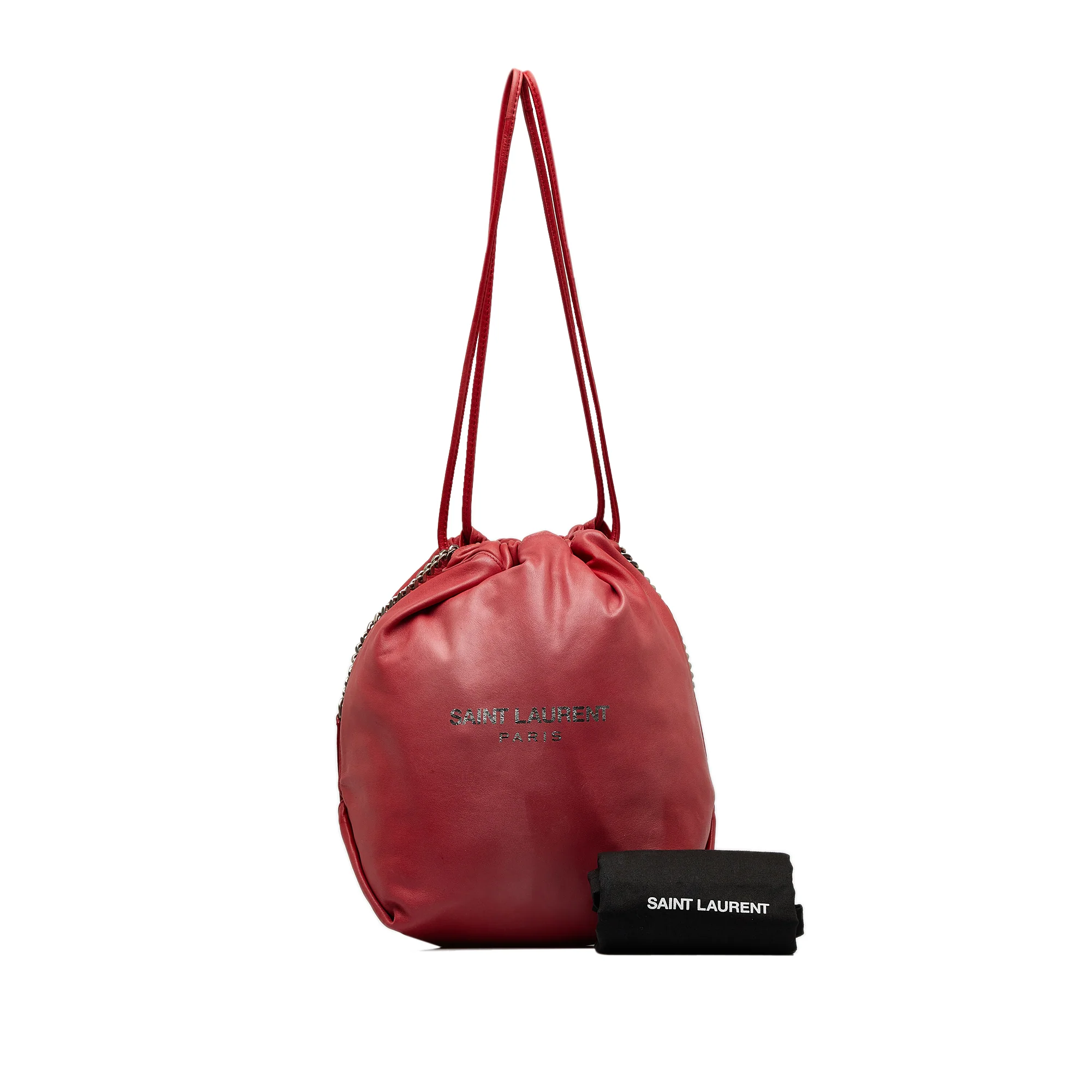 Saint Laurent | Pre-Owned Small Teddy Bucket | Red - Image 3
