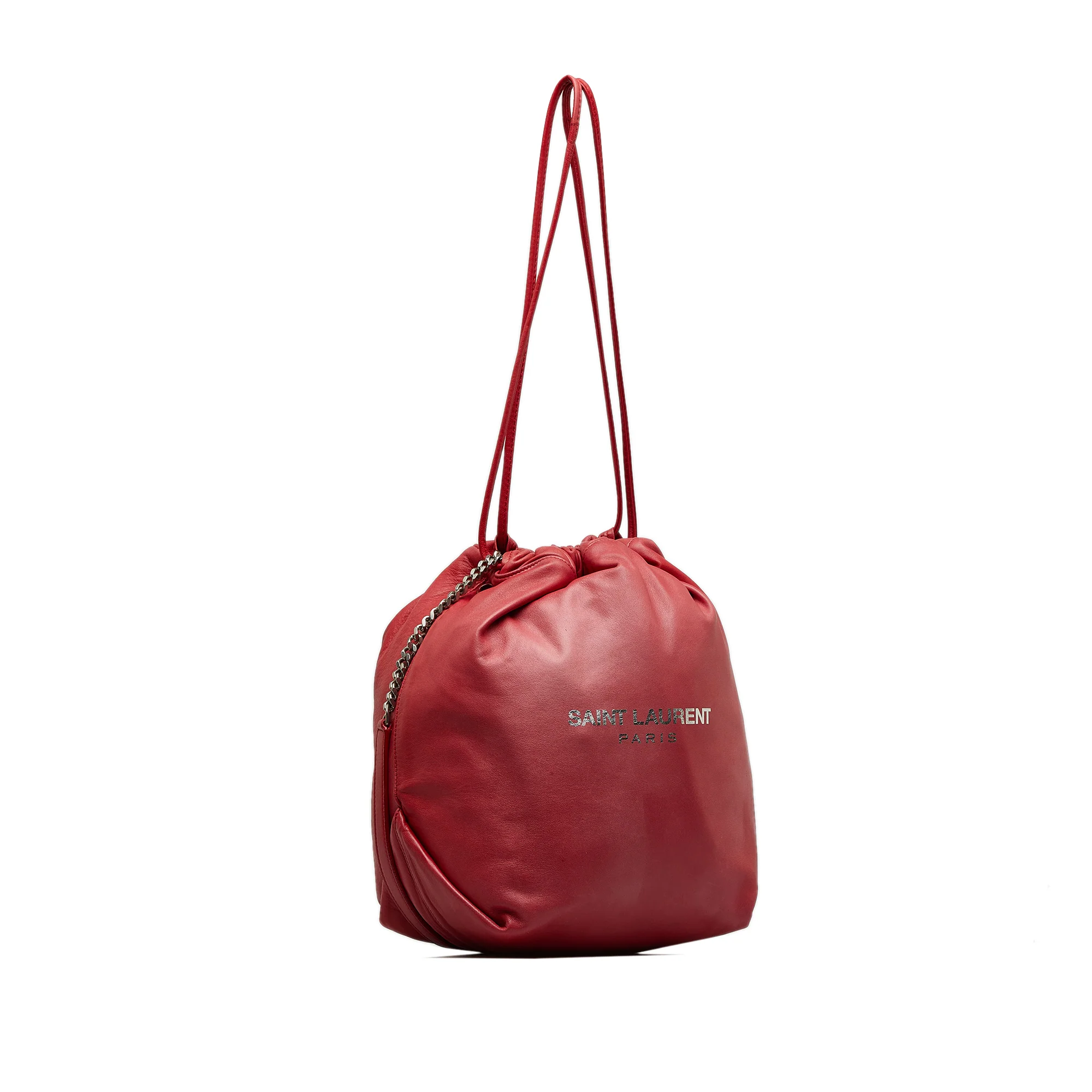 Saint Laurent | Pre-Owned Small Teddy Bucket | Red - Image 4