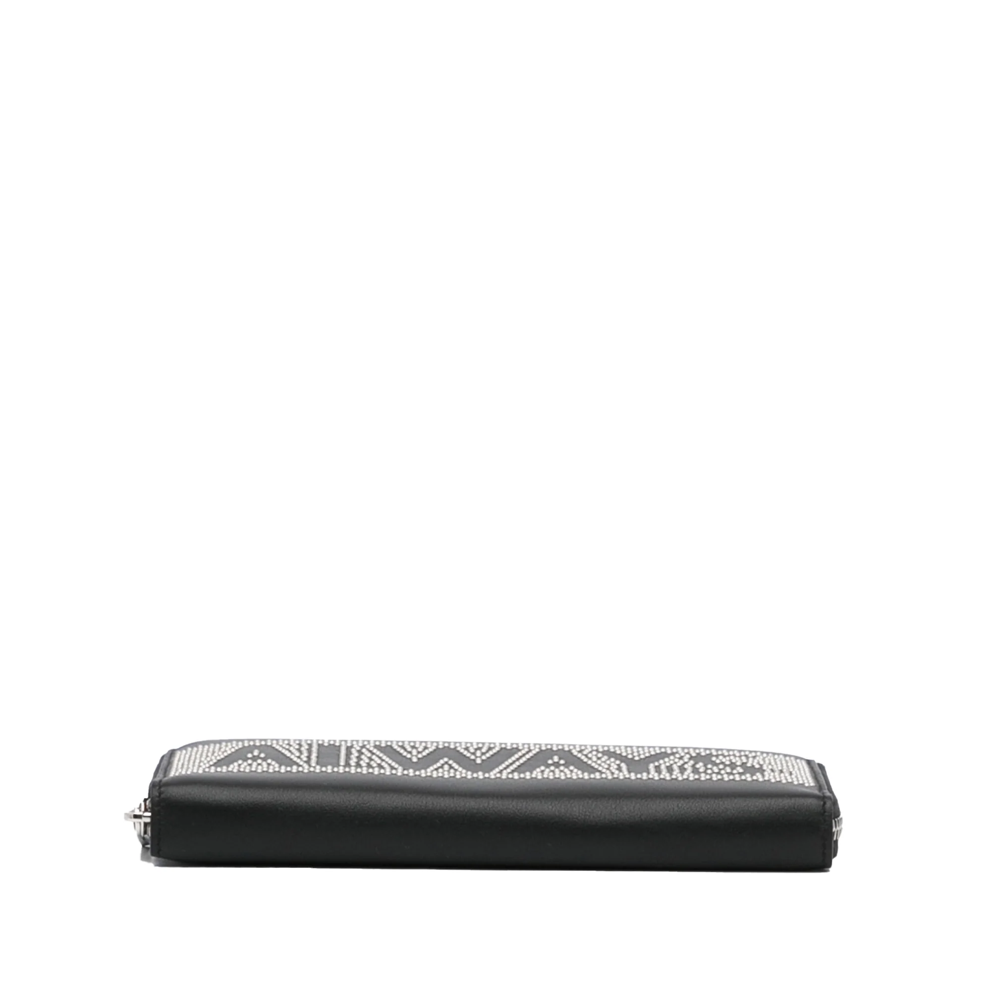 Valentino | Pre-Owned Studded Zip Around Wallet | Black - Image 9