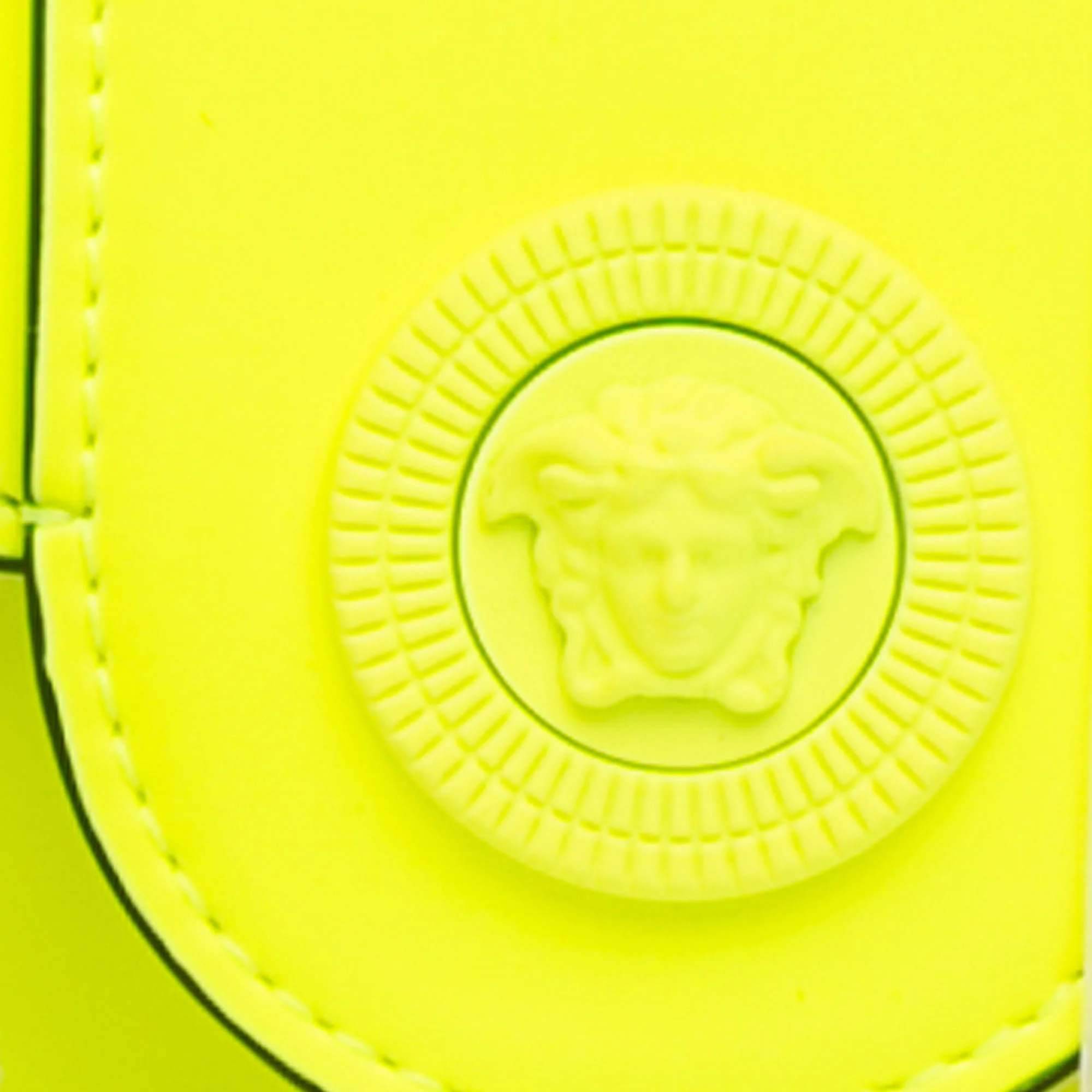 Versace | Pre-Owned Leather La Medusa Crossbody | Yellow/Neon Yellow - Image 8