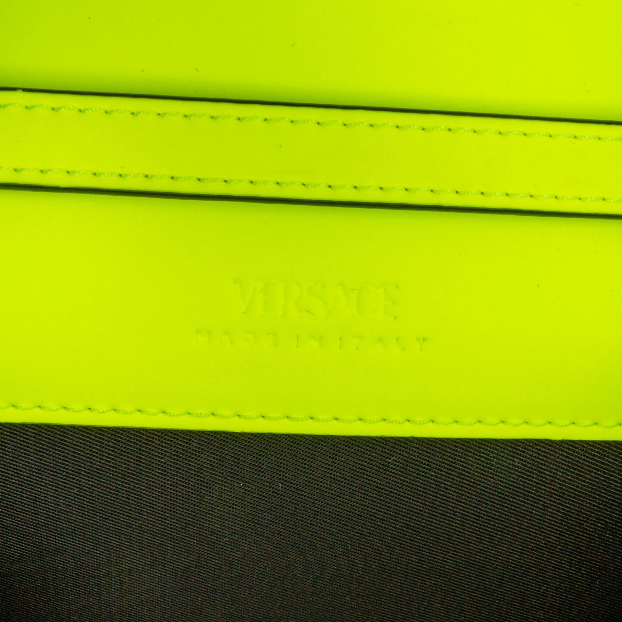 Versace | Pre-Owned Leather La Medusa Crossbody | Yellow/Neon Yellow - Image 9