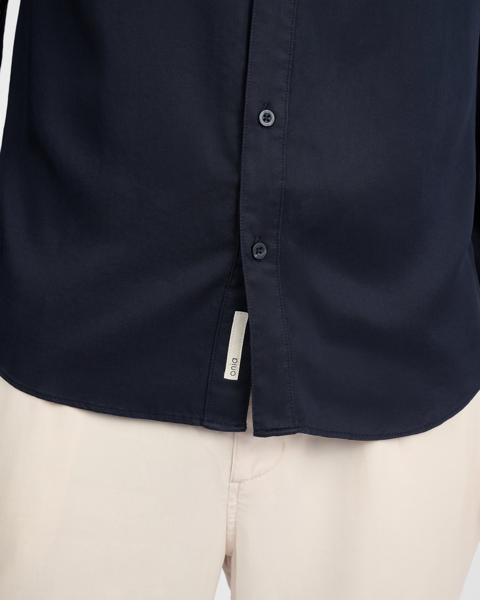 Mens | Lyocell Long Sleeve Shirt | Midnight - Image 4