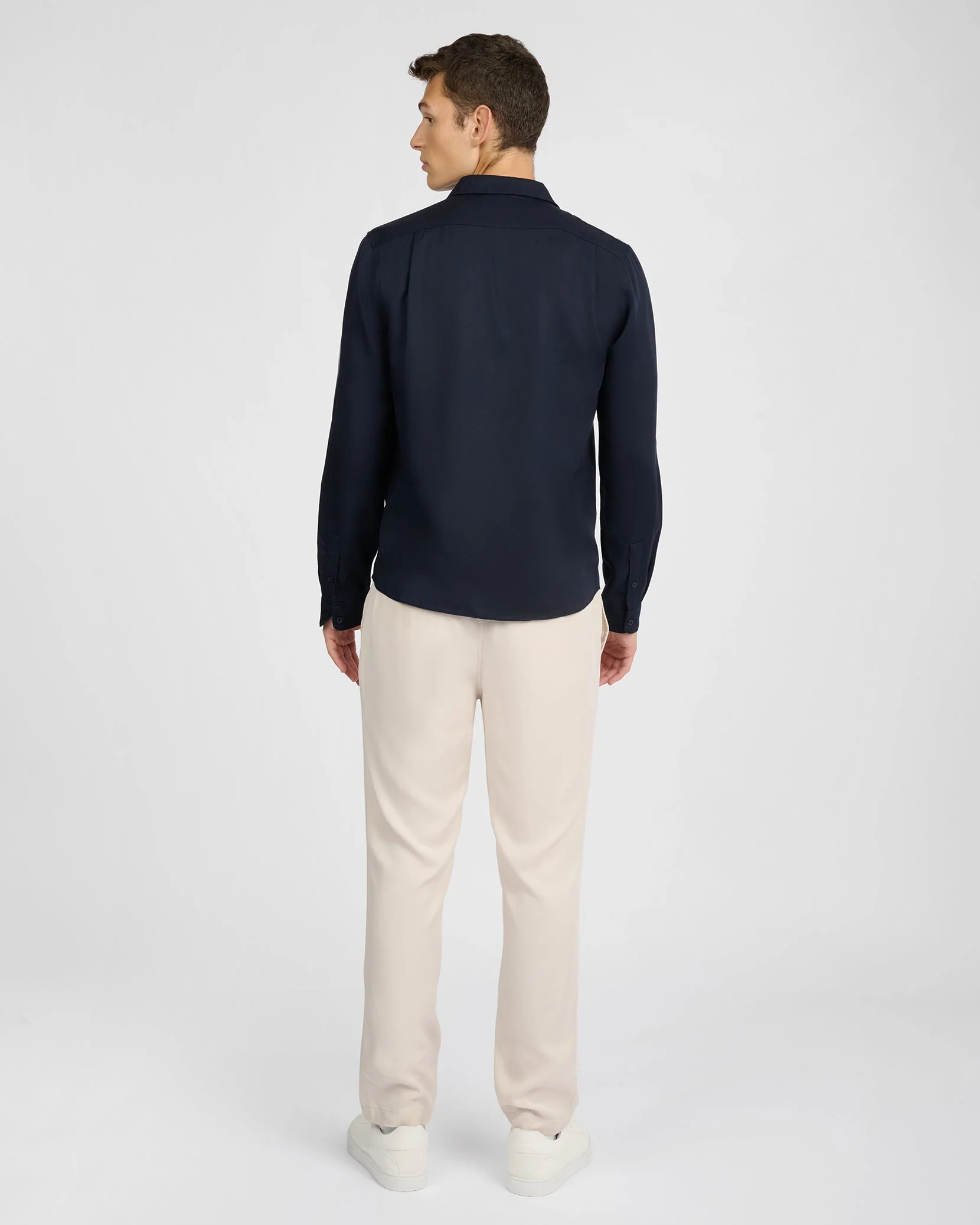 Mens | Lyocell Tapered Trouser | Stone - Image 6