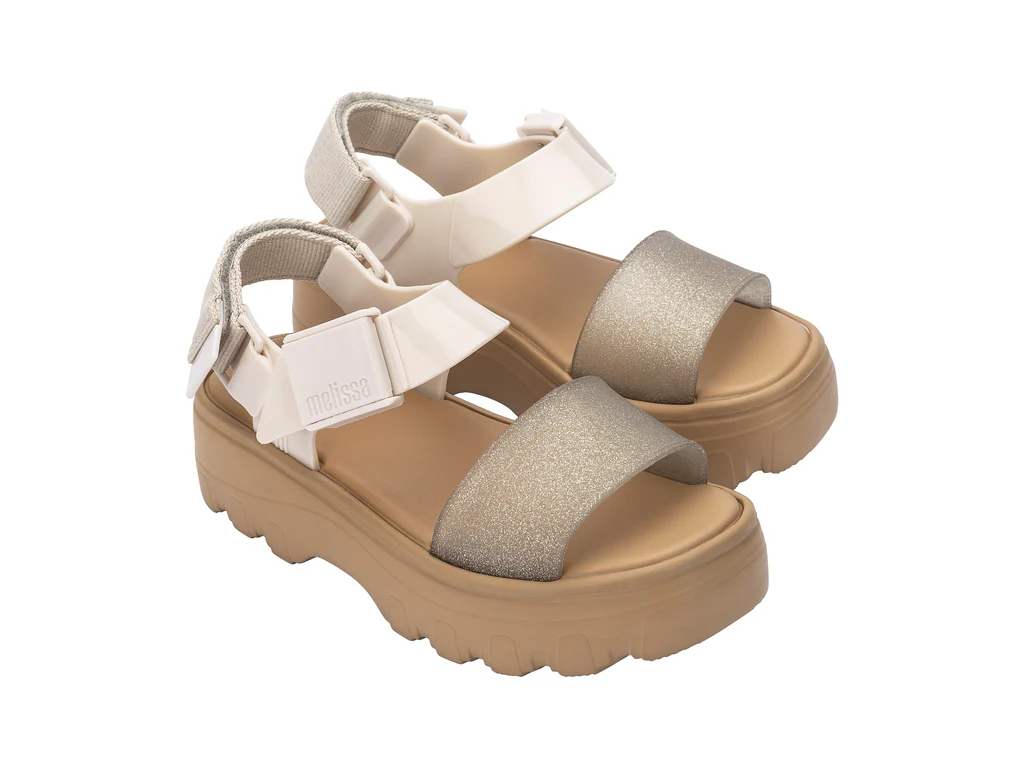 Kick Off Platform | Beige/Glitter