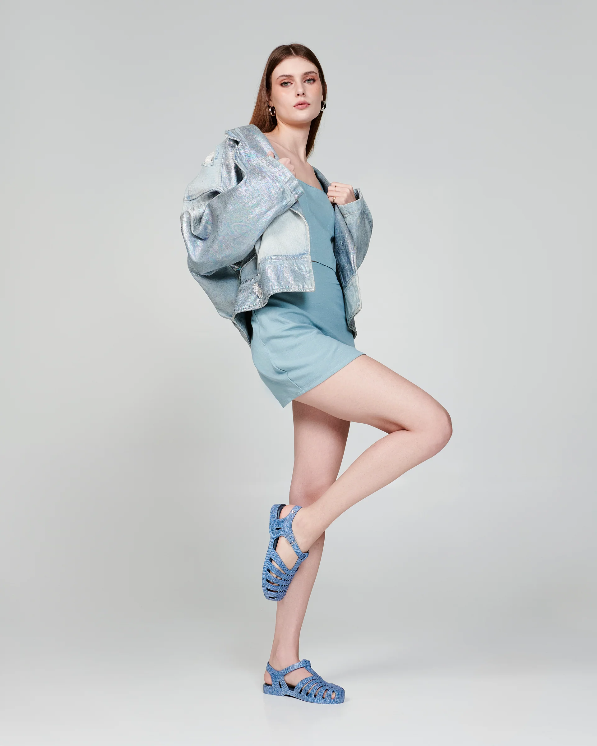 Possession Print Denim Sandal | Jeans Blue - Image 10