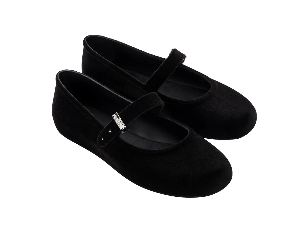 Soft Velvet II Ballerina | Black