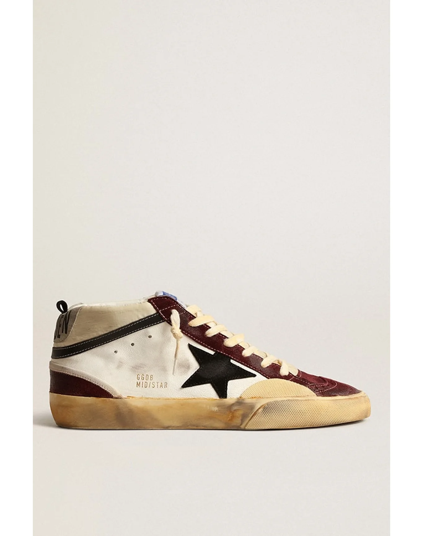 Men | Mid Star Nappa with Suede Star & Inserts | Cream x Wine Red x Black (V2) - Image 3