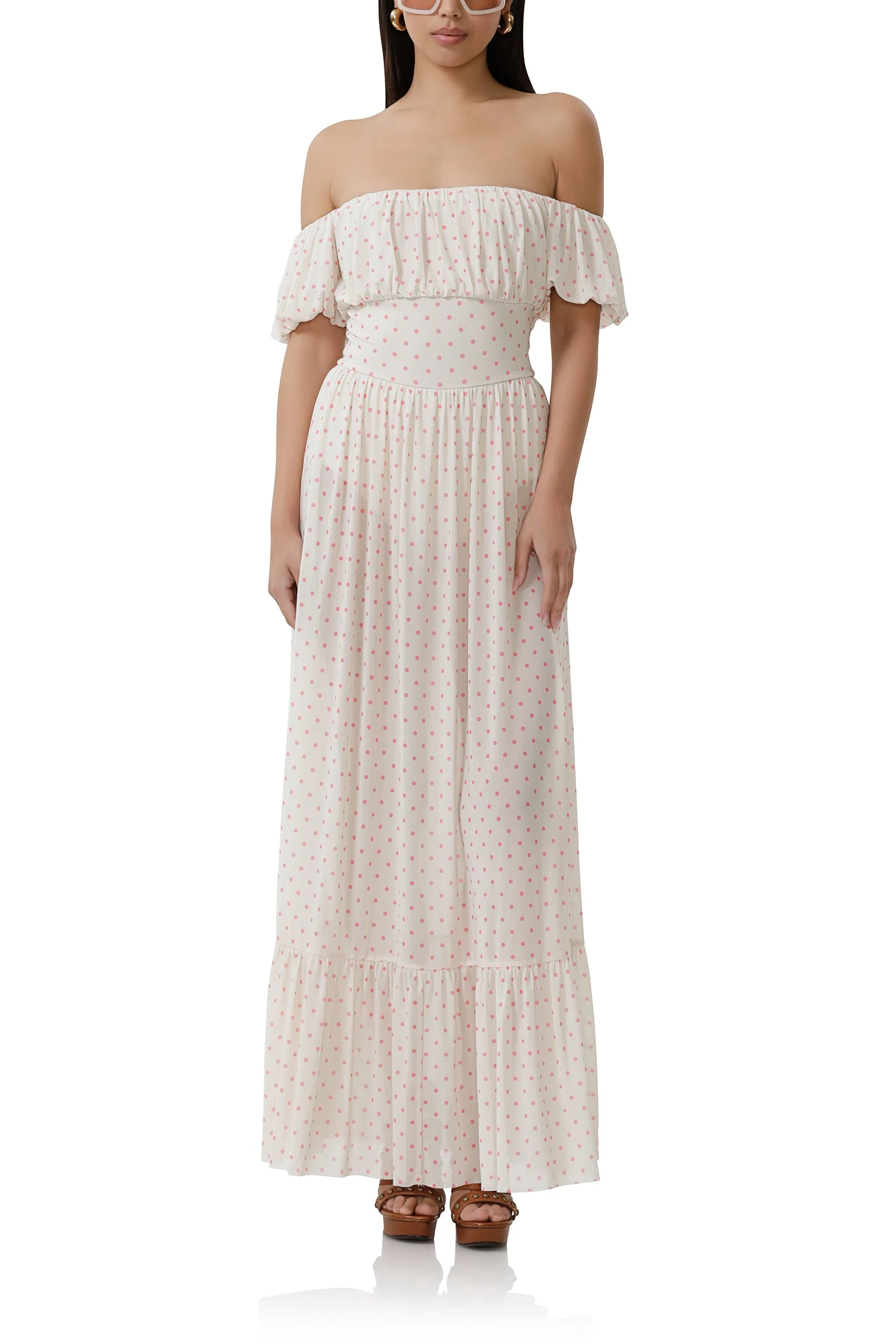 Moreno Dress | Coral Micro Dot