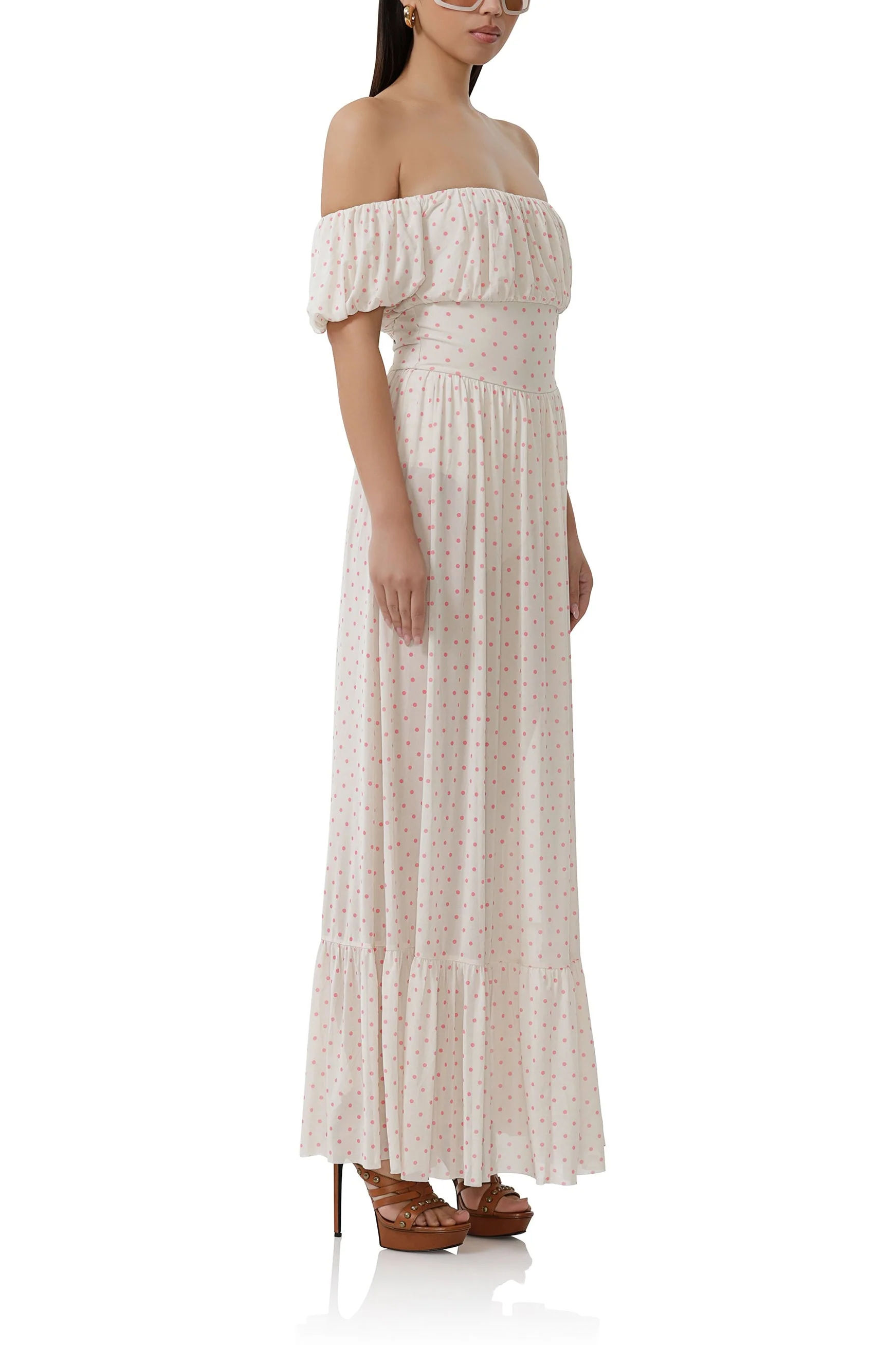 Moreno Dress | Coral Micro Dot - Image 3