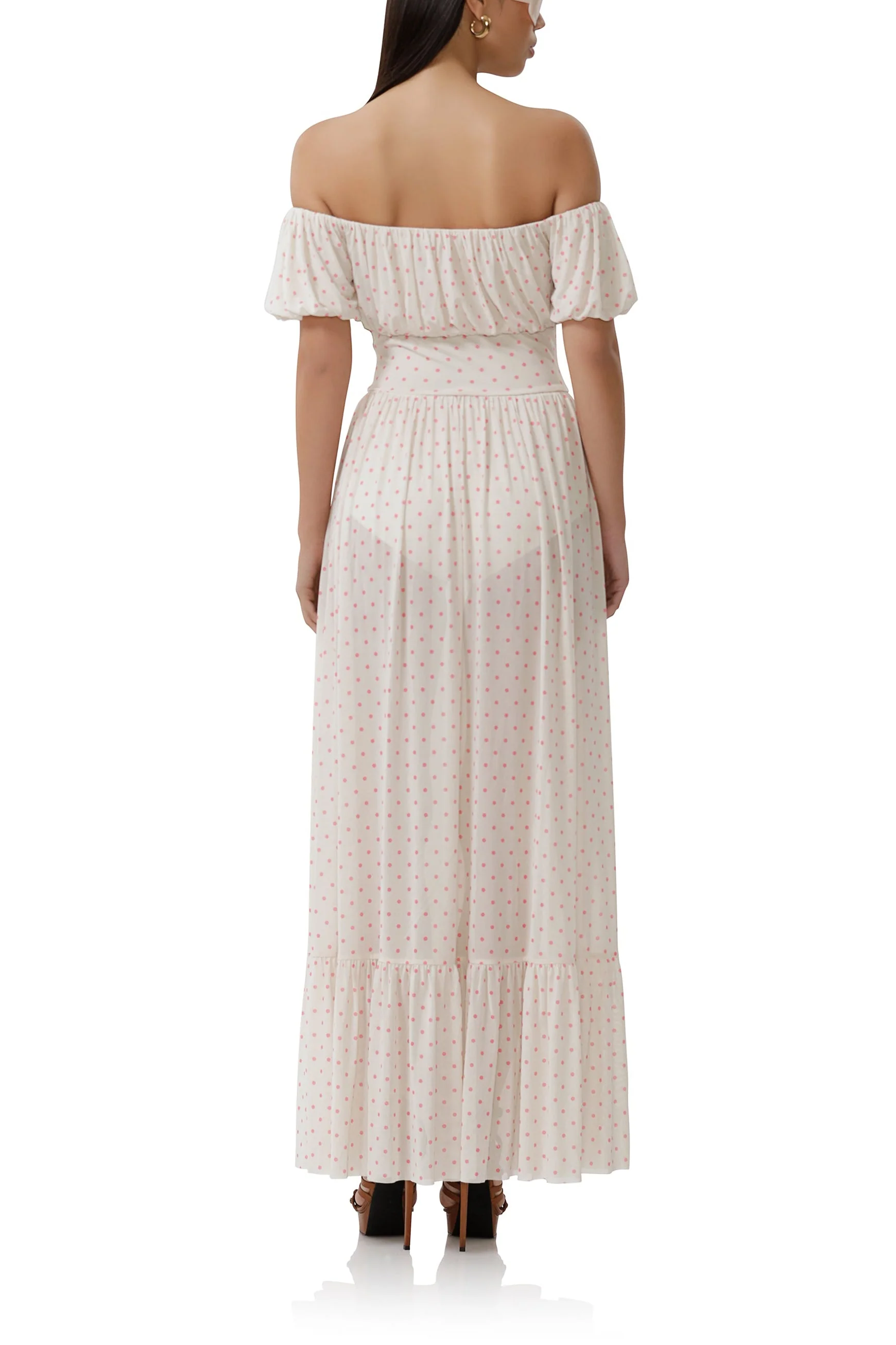 Moreno Dress | Coral Micro Dot - Image 4