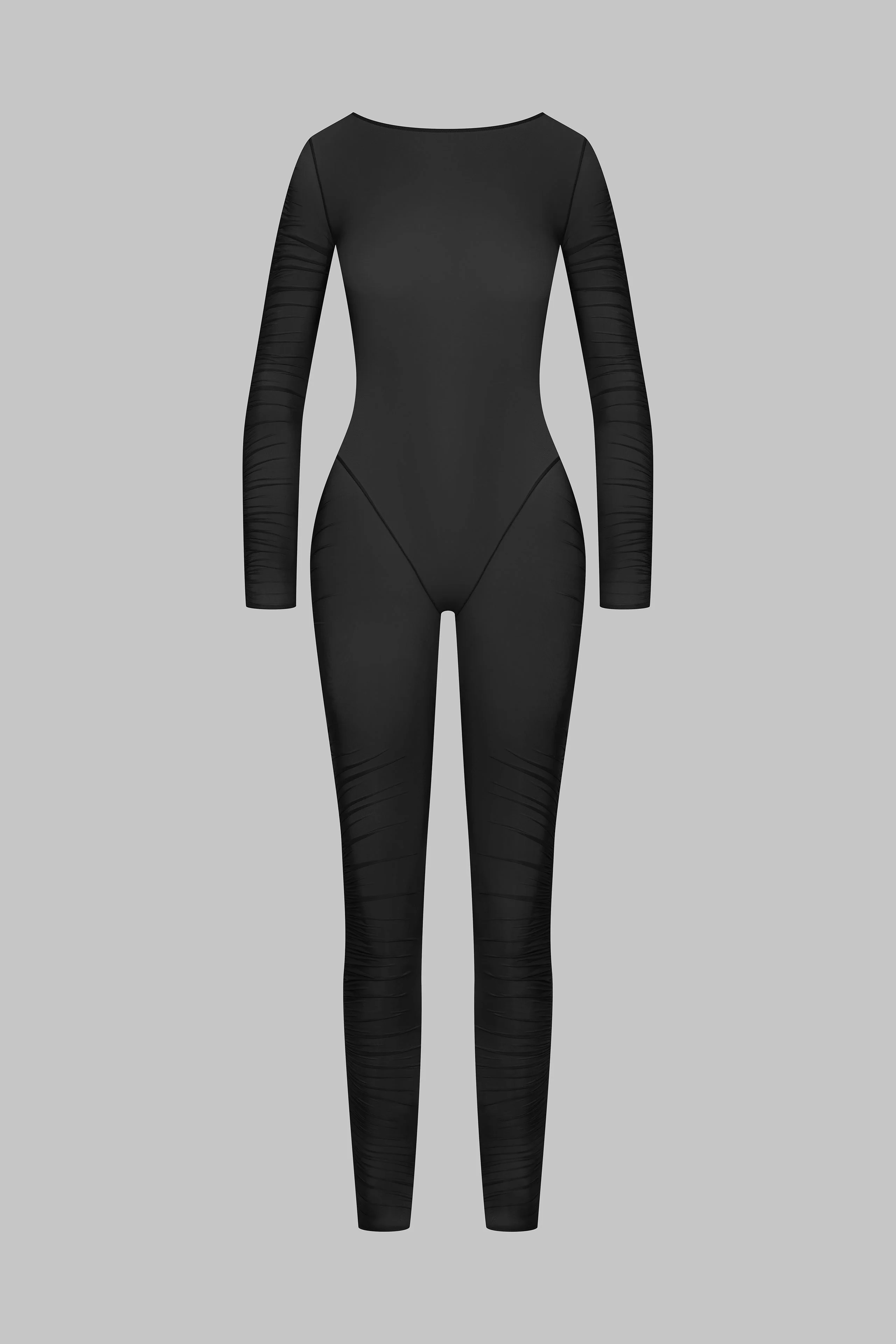 Naked back long sleeves Jumpsuit - Nuit Fauve | Tawny - Image 4