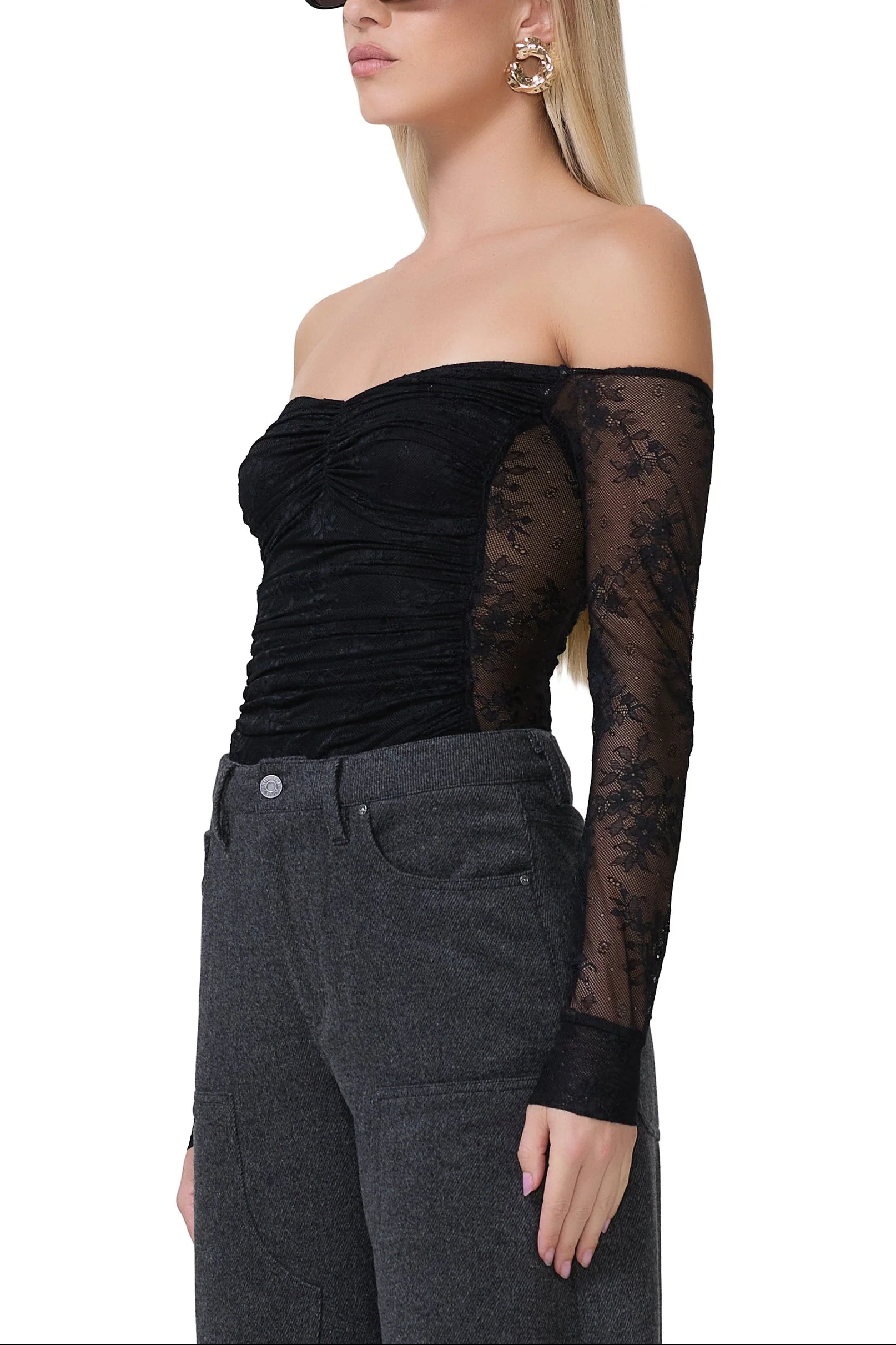 Odilla Lace Top | Noir - Image 2