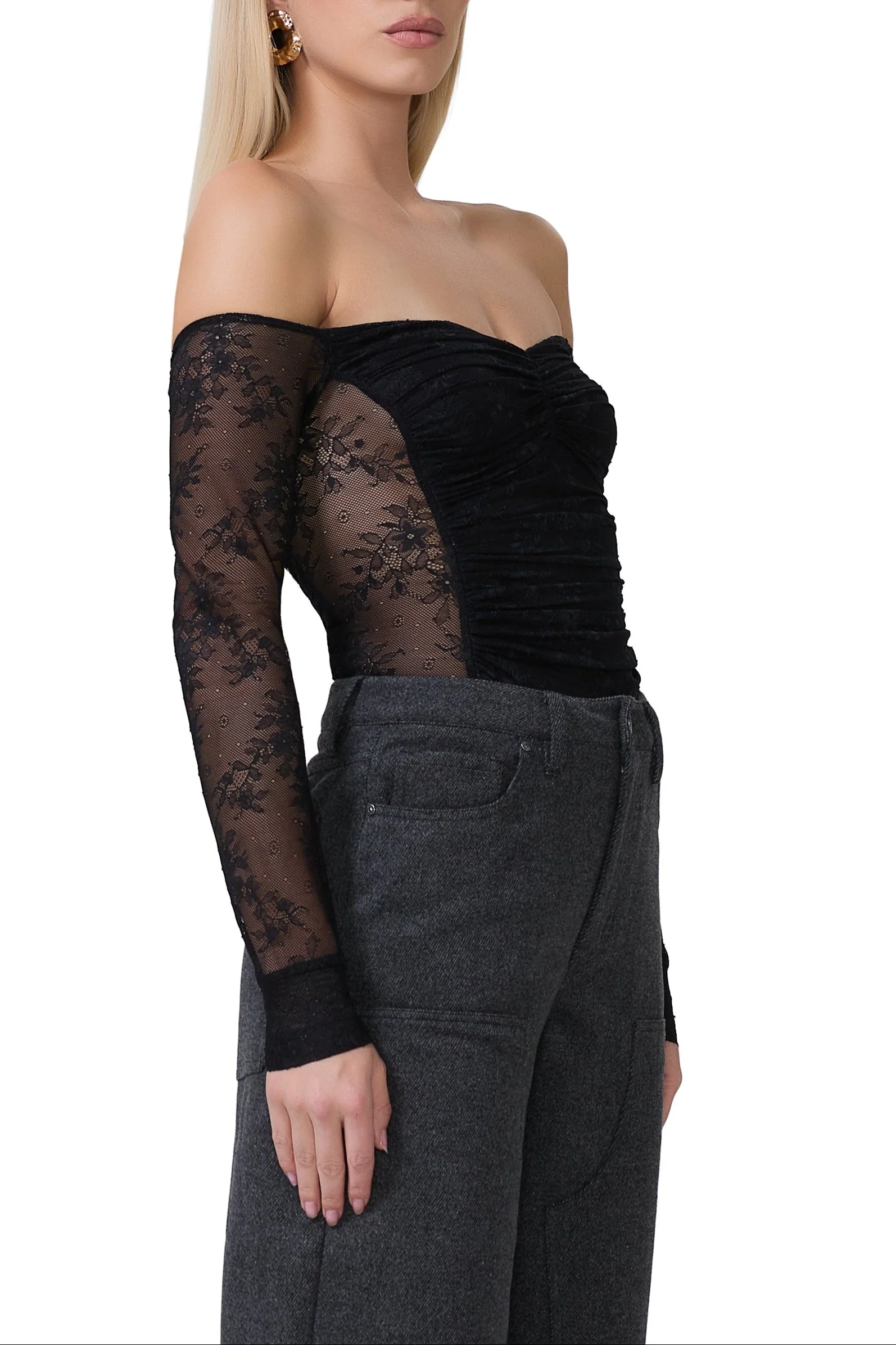 Odilla Lace Top | Noir - Image 3