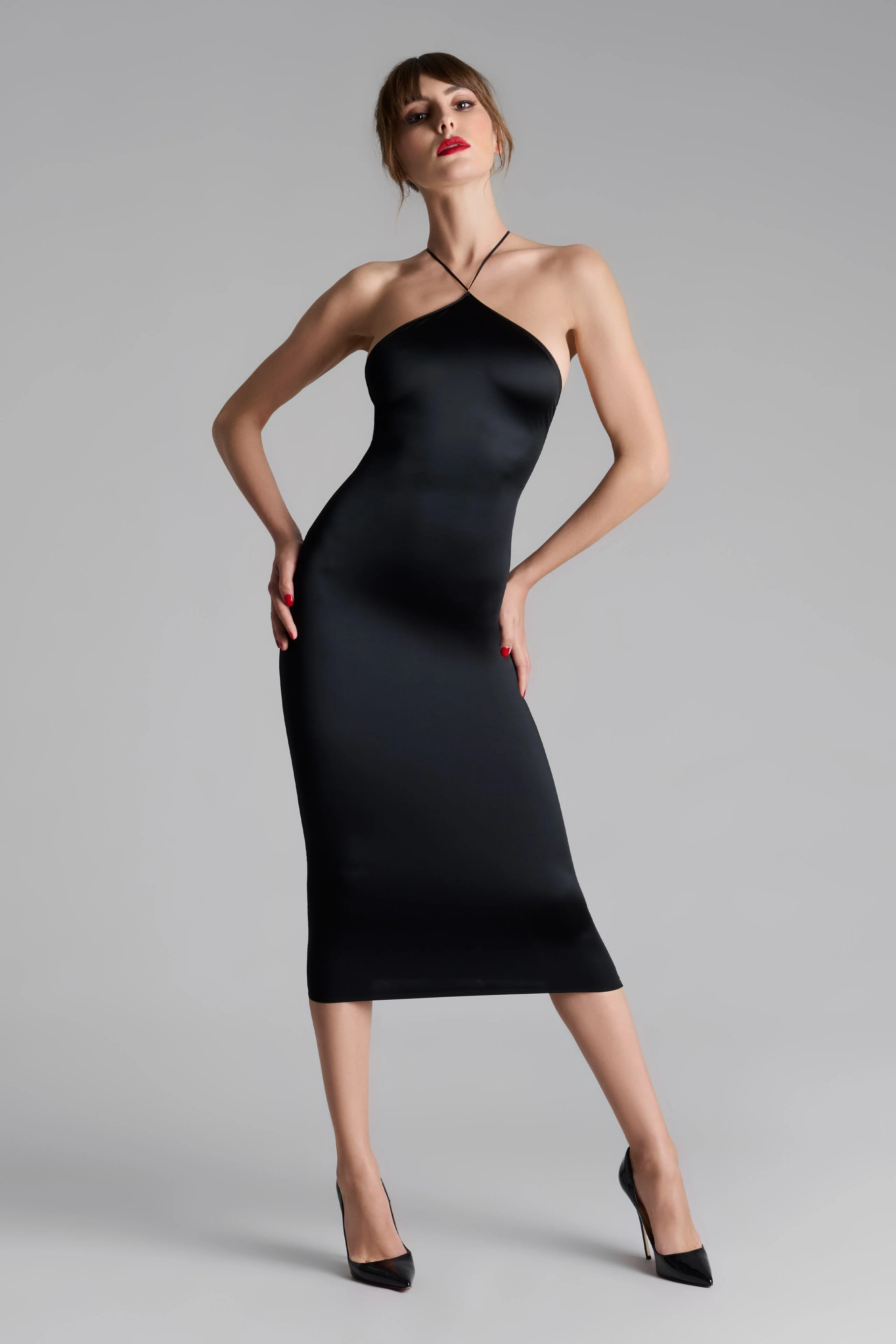 Open back midi dress - French Kiss | Black - Image 2