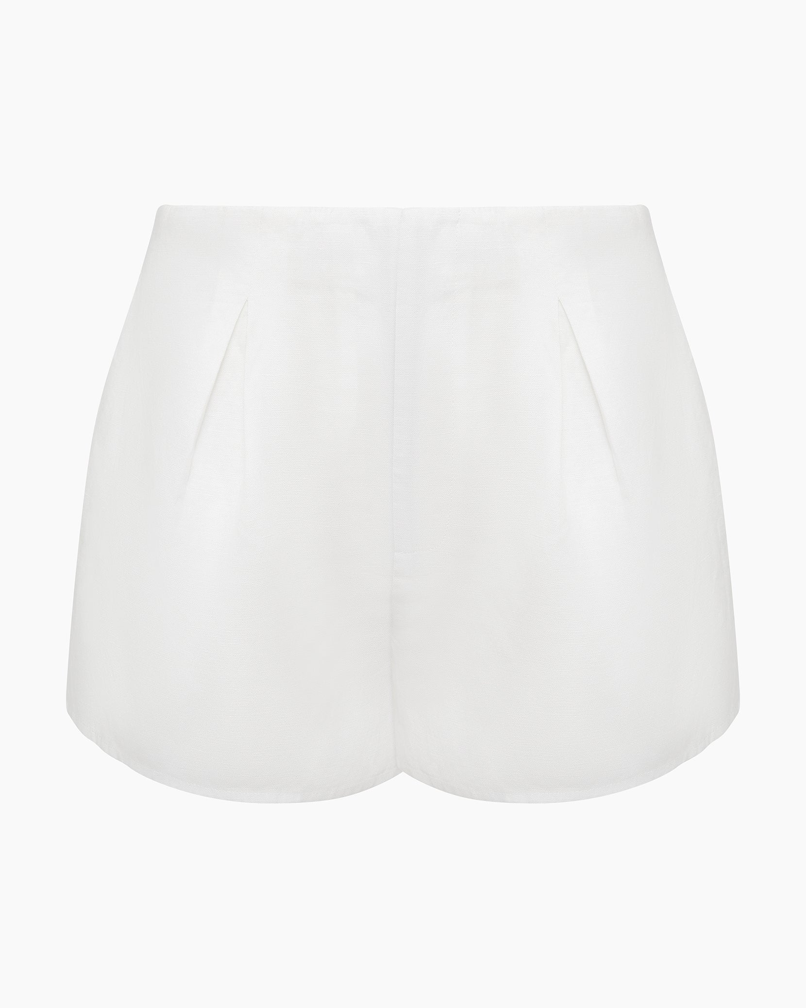 Womens | Paper Bag Linen Short | White - Image 2