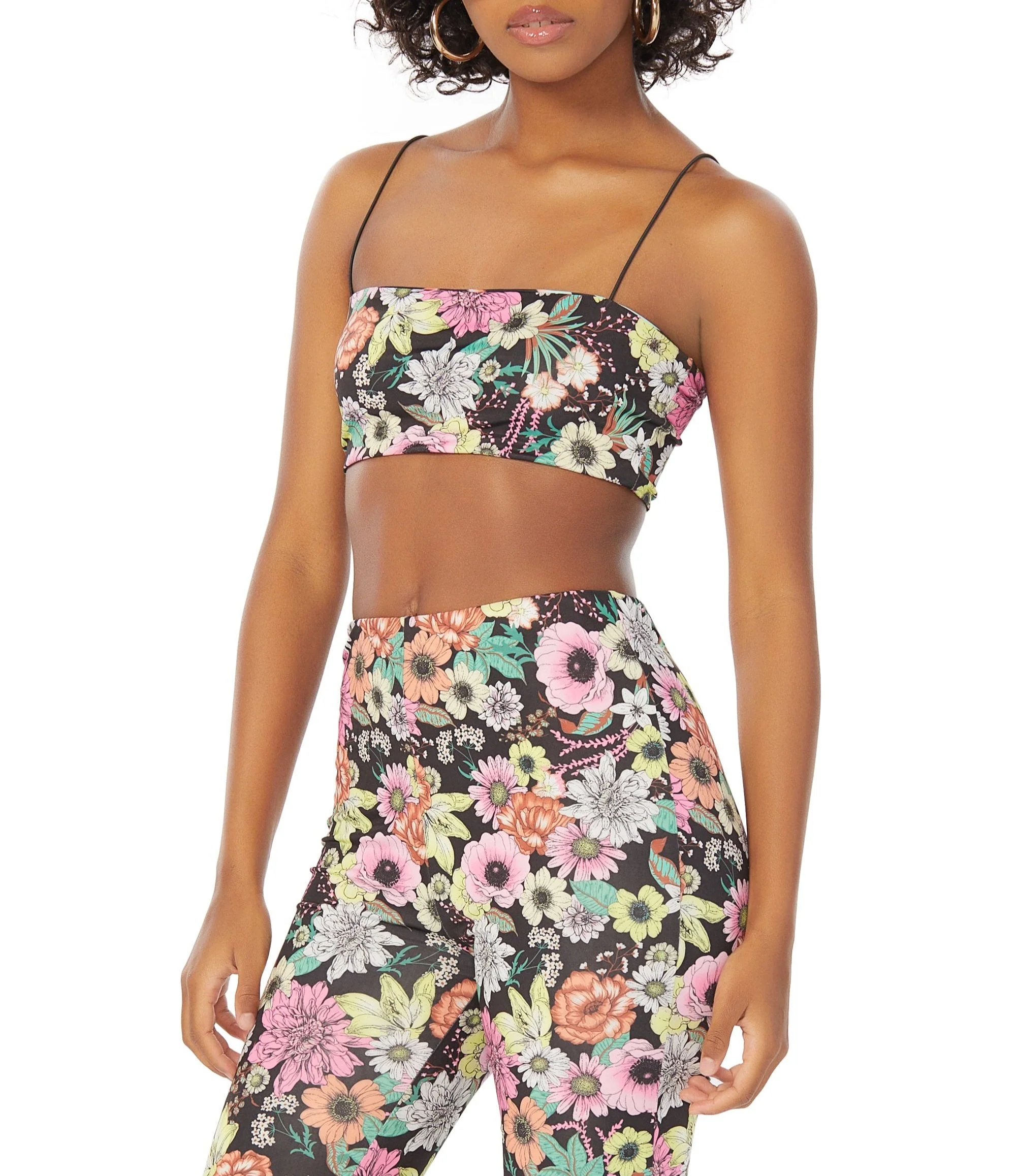 Penny Bandeau Top | Teal Zebra Placement/Noir Garden - Image 2