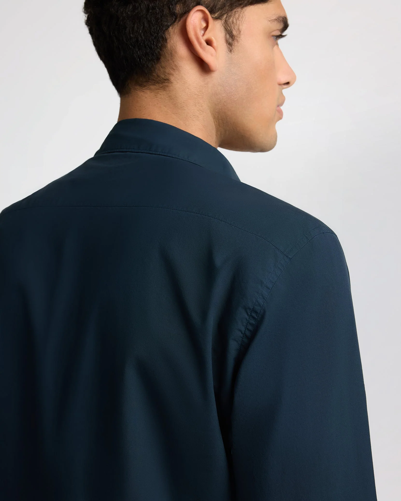 Mens | Poplin Long Sleeve Button Down Shirt | Midnight - Image 5