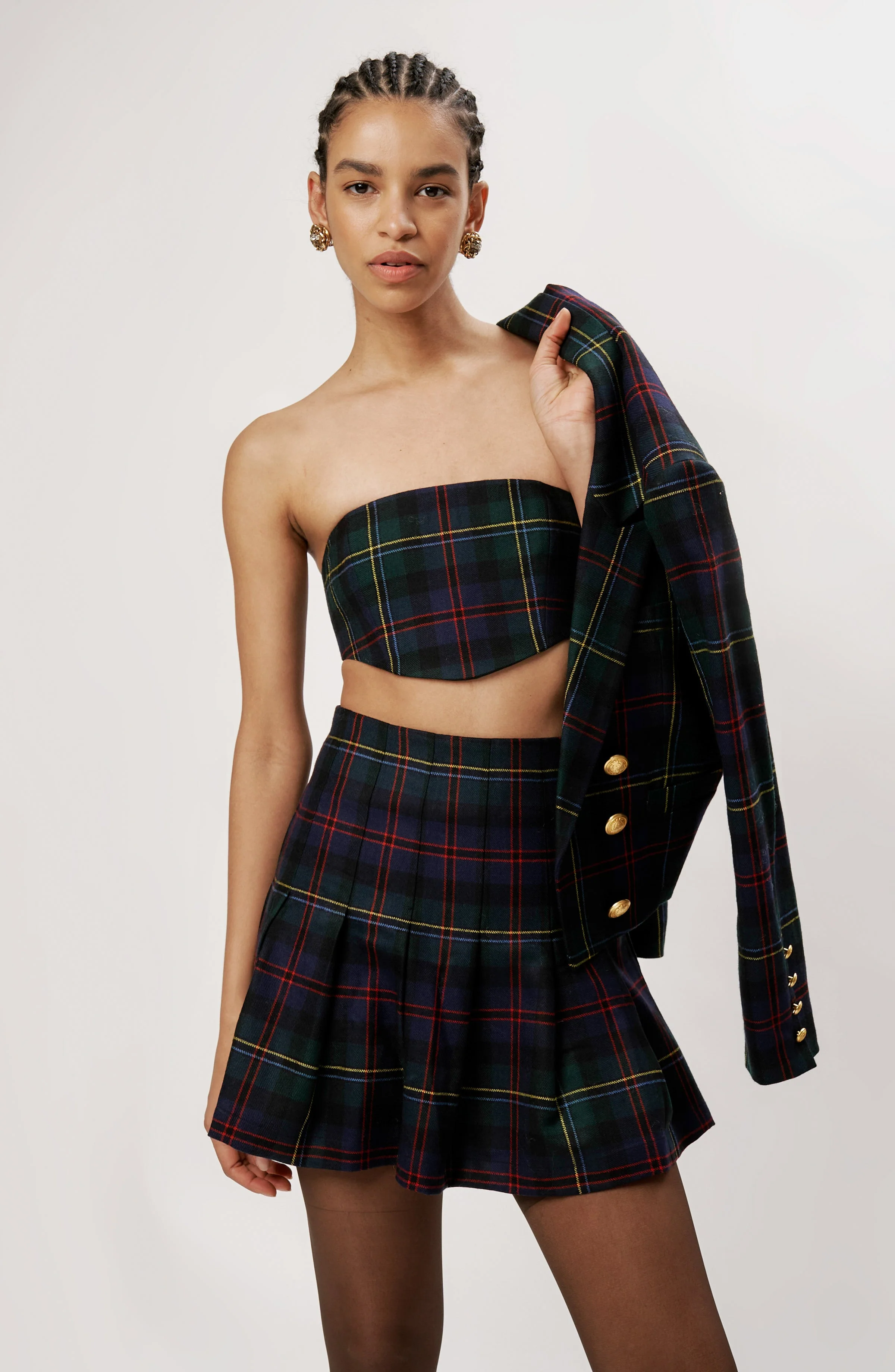 Nora Top | Blue Tartan