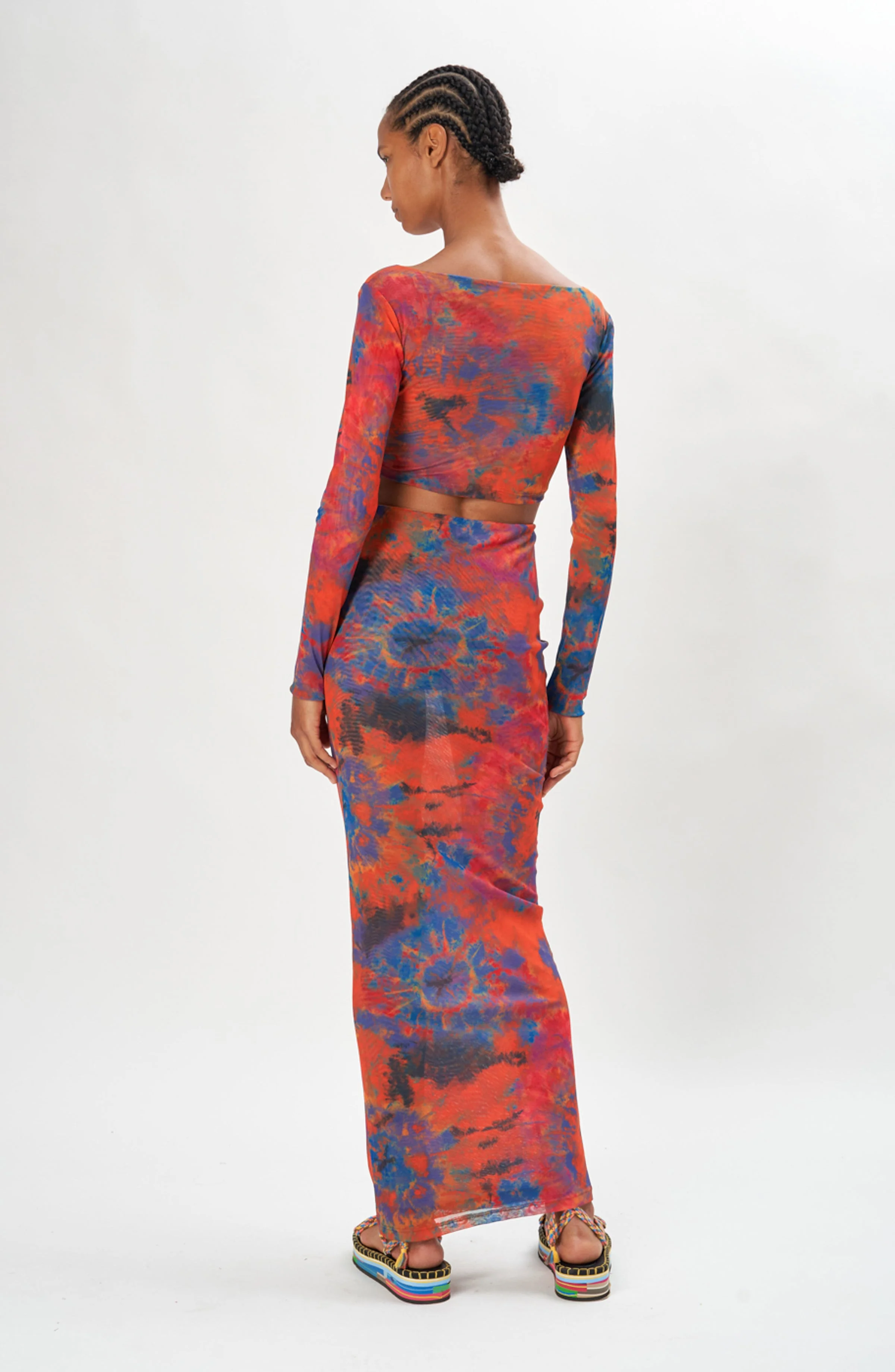 Madrid Skirt | Tie Dye Orange - Image 2