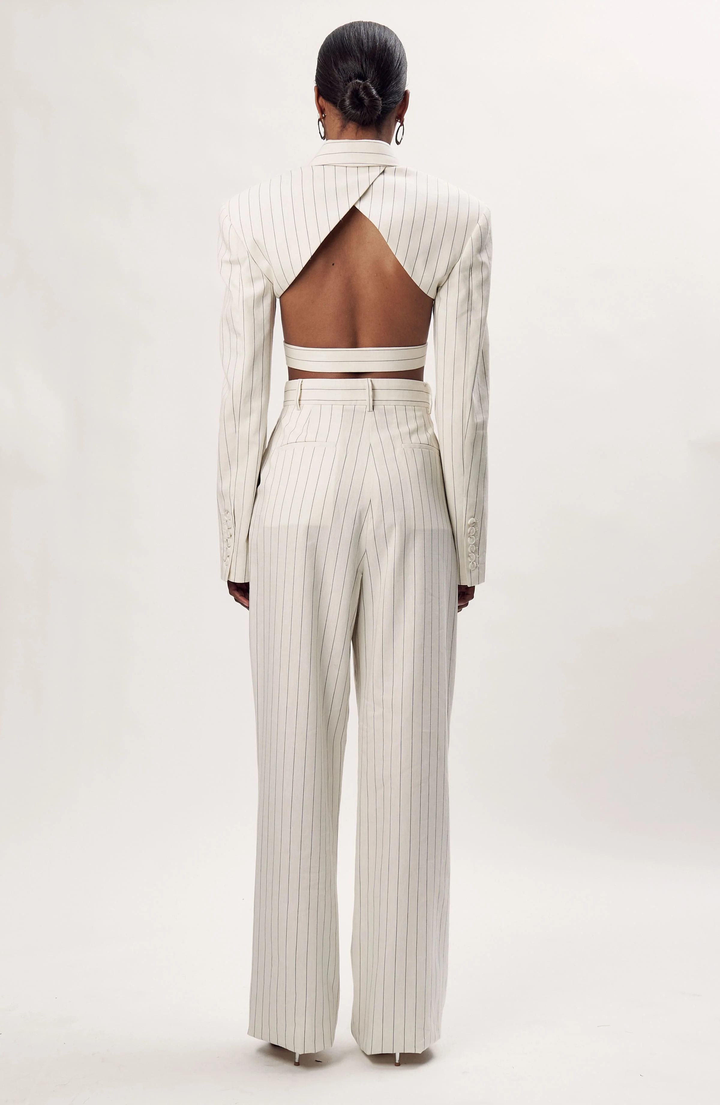 Santos Jacket | Pinstripe Ecru/Blue - Image 3