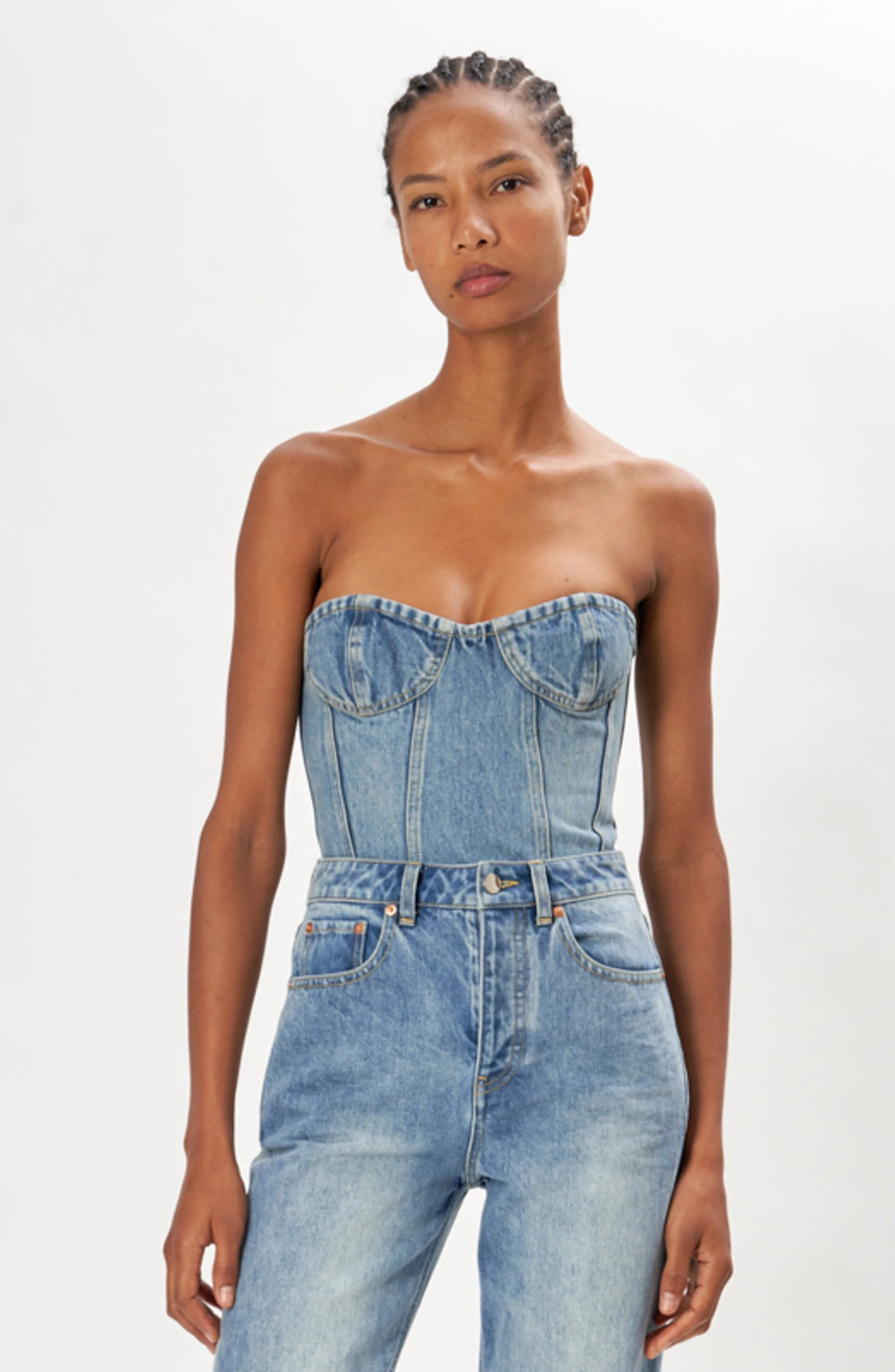 Sasha Denim Top | Light Wash Denim